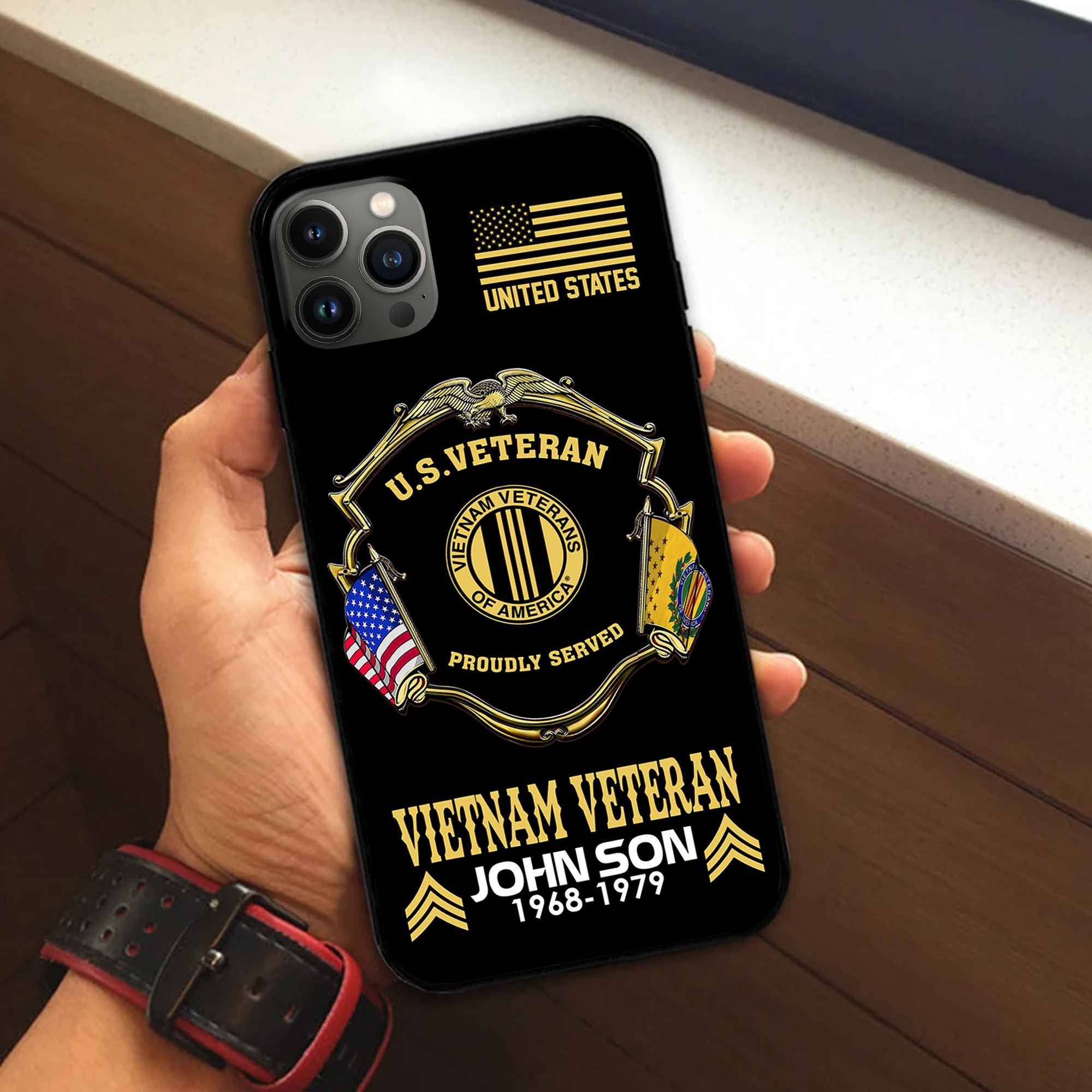 Premium Custom Vietnam Veteran Phone Case VPVC503306, Gifts For Vietnam Veteran, Best Gifts On Father's Day, Armed Forces Day, Independence Day, Veterans Day.