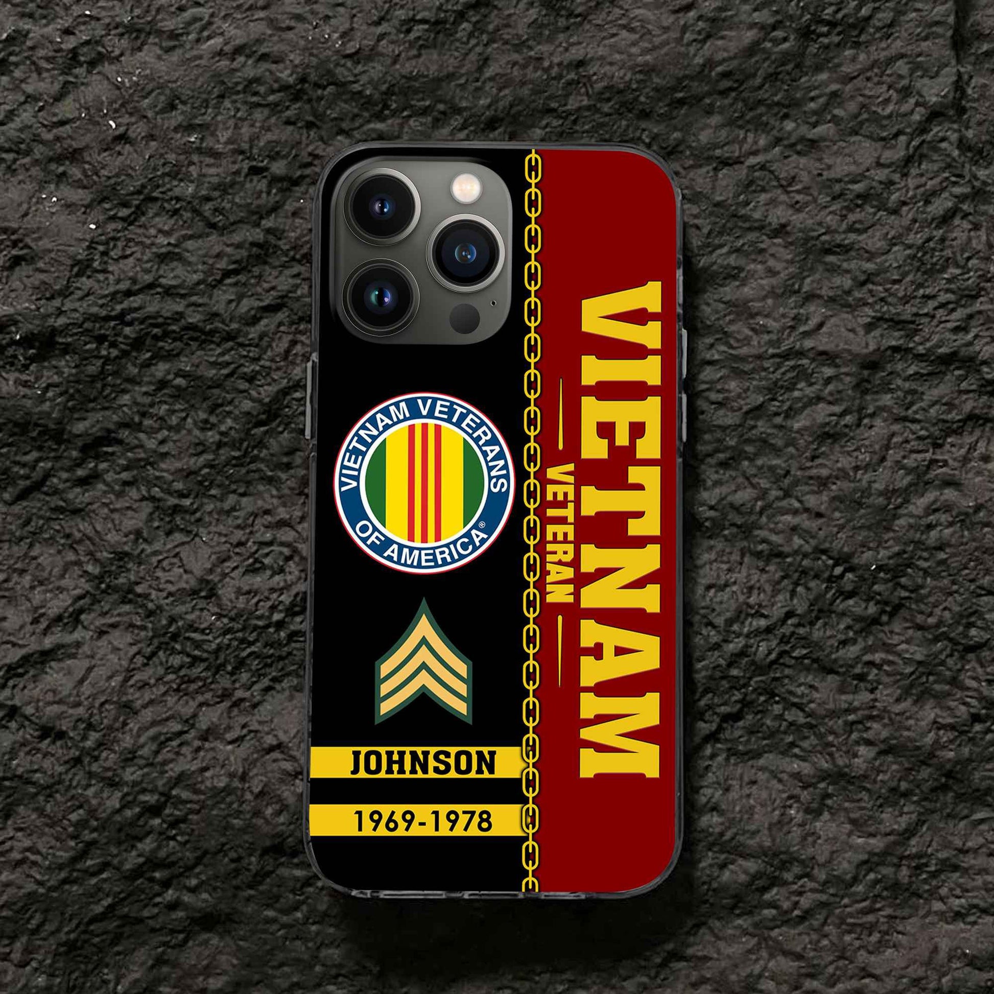Unique Custom Name, Rank,Year Vietnam Veteran Phone Case VPVC503706, Gifts For Vietnam Veteran, Gifts For Dad, For Husband, Best Gifts On Father's Day, Independence Day, Veterans Day.
