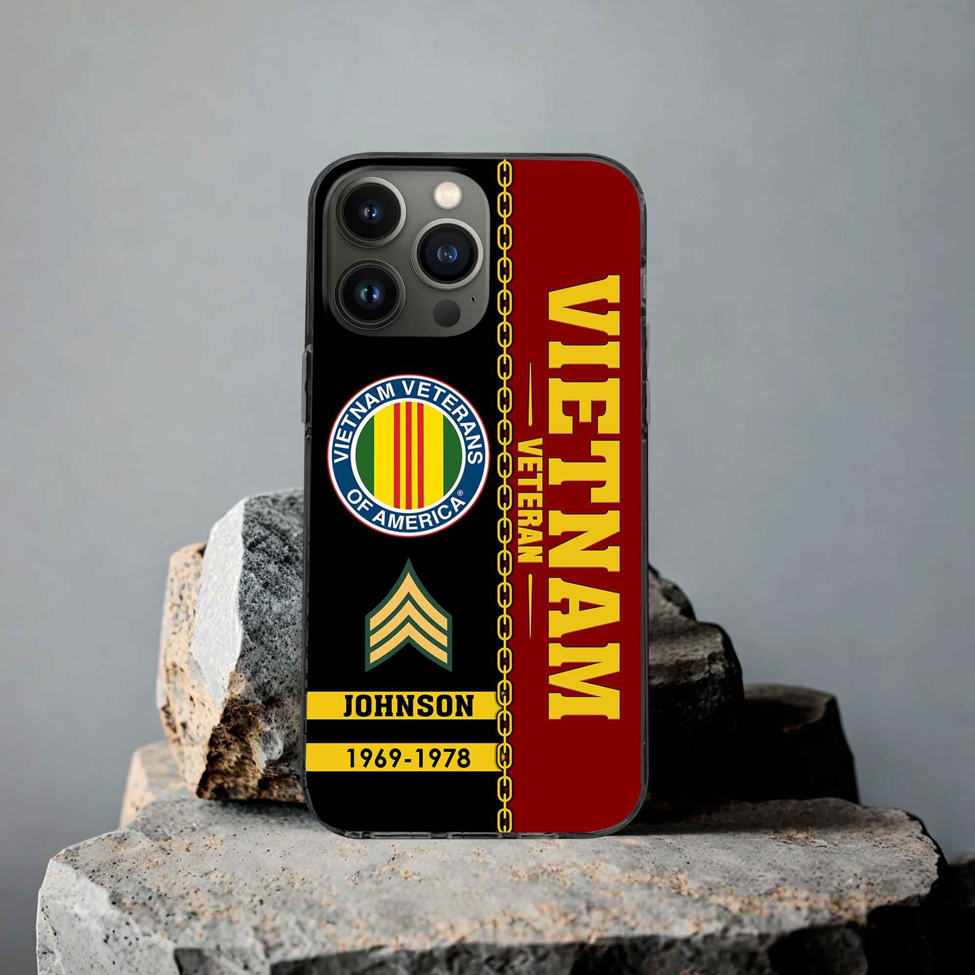 Unique Custom Name, Rank,Year Vietnam Veteran Phone Case VPVC503706, Gifts For Vietnam Veteran, Gifts For Dad, For Husband, Best Gifts On Father's Day, Independence Day, Veterans Day.