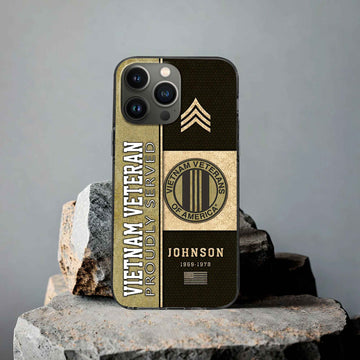 Vietnam Veteran Custom Phone Case VPVC503906, Gifts For Vietnam Veteran, Best Gifts On Father's Day, Armed Forces Day, Independence Day, Veterans Day.