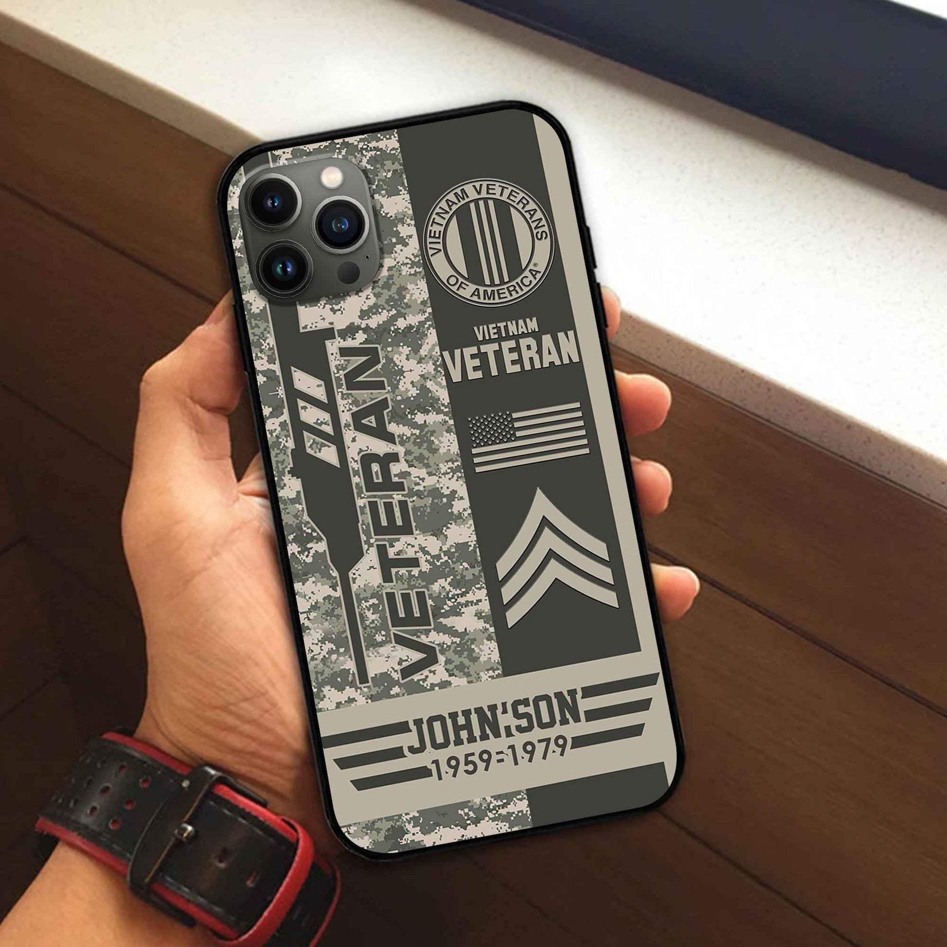 Unique Custom Name, Rank,Year Vietnam Veteran Phone Case VPVC504206, Gifts For Vietnam Veteran, Gifts For Dad, For Husband, Best Gifts On Father's Day, Independence Day, Veterans Day.