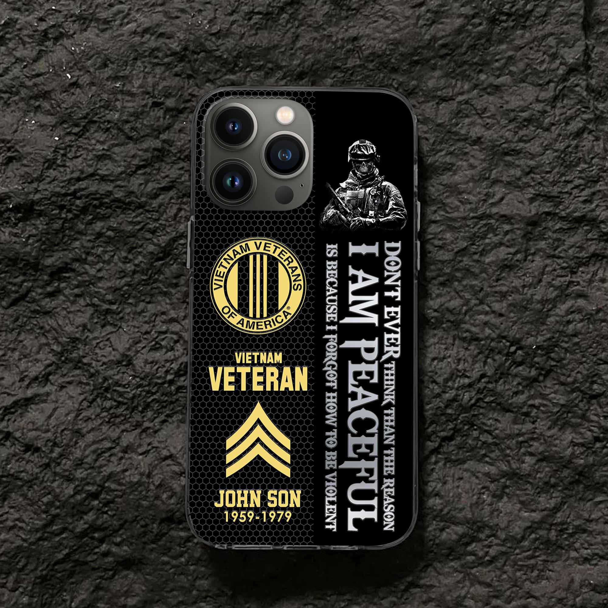 Premium Custom Vietnam Veteran Phone Case VPVC504306, Gifts For Vietnam Veteran, Best Gifts On Father's Day, Armed Forces Day, Independence Day, Veterans Day.