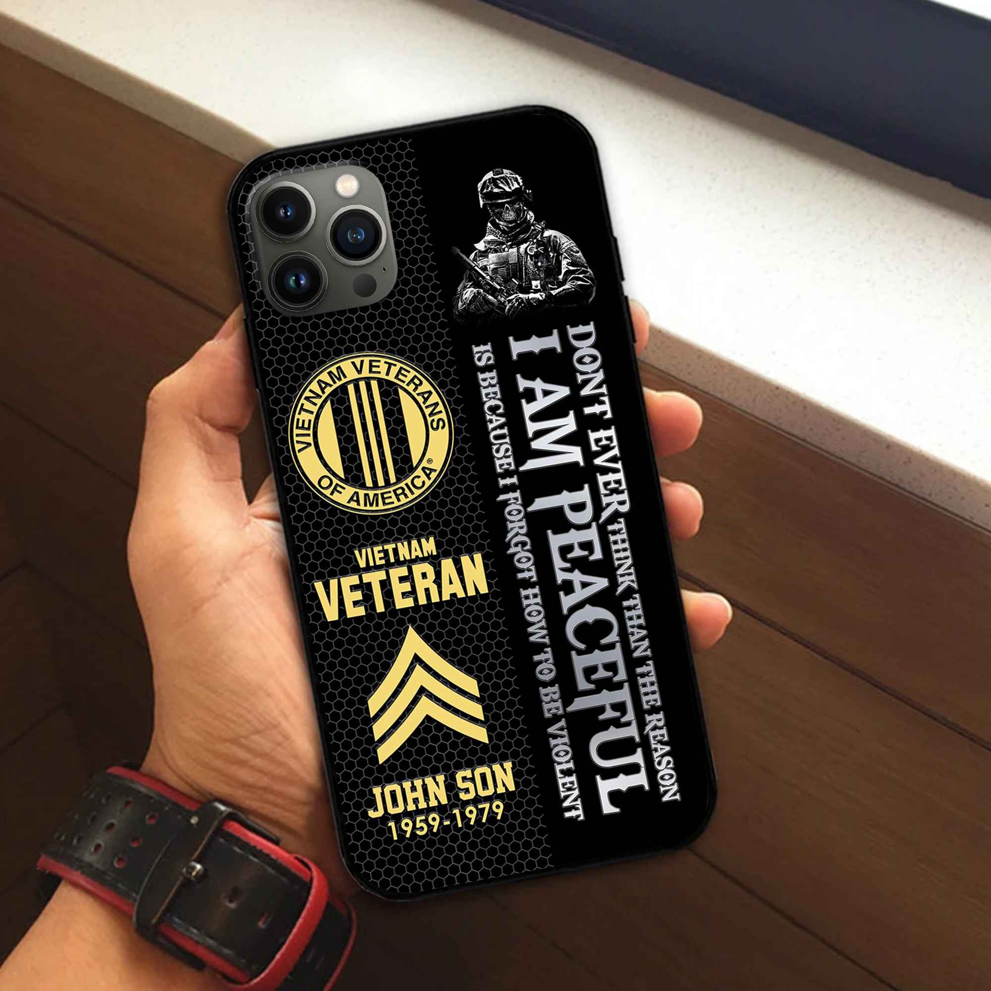 Premium Custom Vietnam Veteran Phone Case VPVC504306, Gifts For Vietnam Veteran, Best Gifts On Father's Day, Armed Forces Day, Independence Day, Veterans Day.