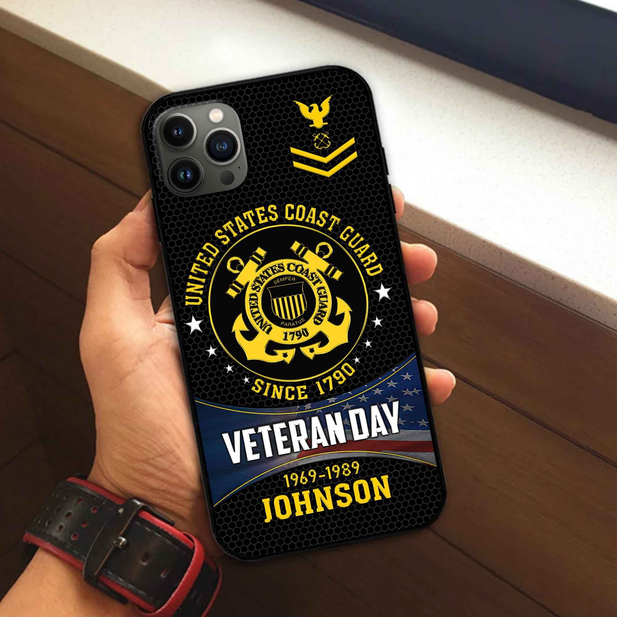 Premium Custom USCG Phone Case VPVC504605, Gifts For Coast Guard Veteran, Gifts For Dad, For Husband, Best Gifts On Father's Day, Armed Forces Day, Independence Day, Veterans Day.