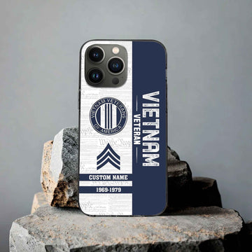Unique Custom Name, Rank,Year Vietnam Veteran Phone Case VPVC504706, Gifts For Vietnam Veteran, Gifts For Dad, For Husband, Best Gifts On Father's Day, Independence Day, Veterans Day.