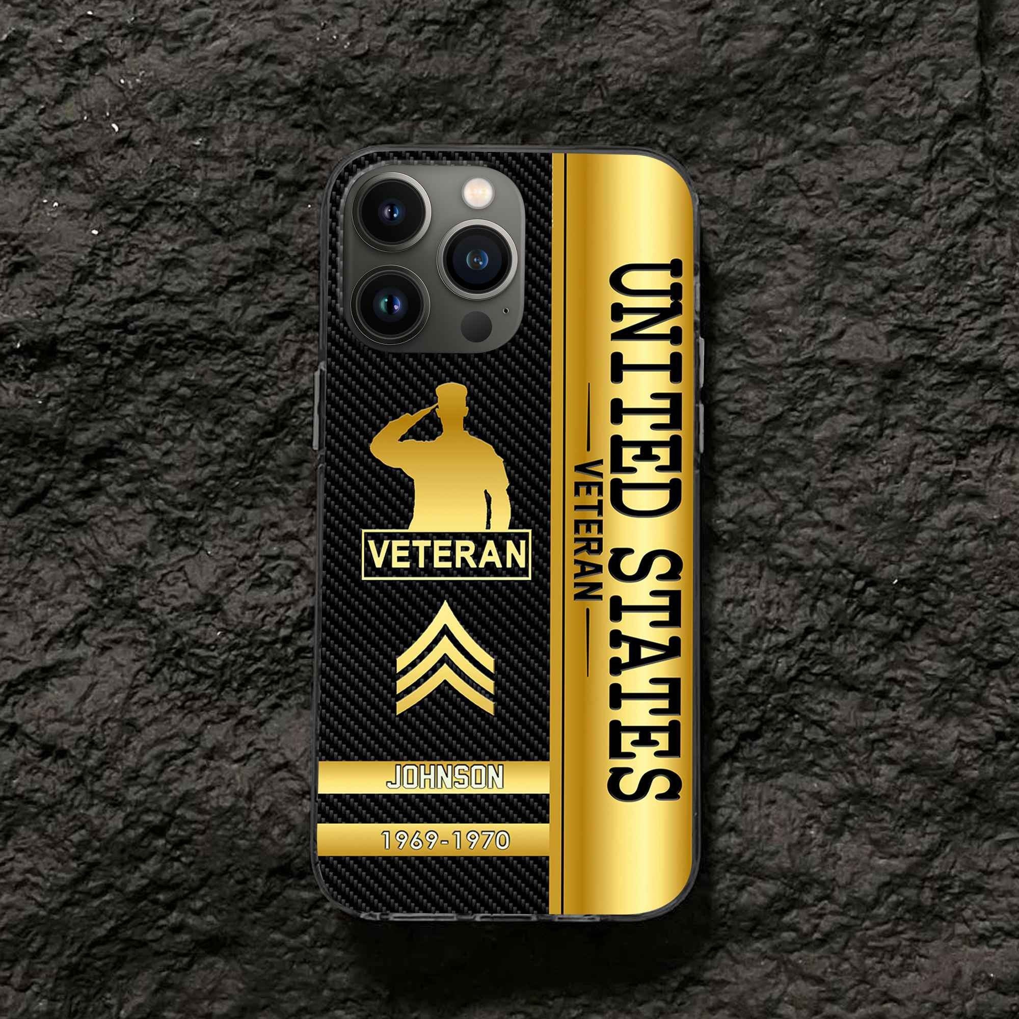 Unique Custom Name, Rank, Year, US Veteran Phone Case VPVC505207, Gifts For US Veteran, Gifts For Dad, For Husband, Best Gifts On Father's Day, Independence Day, Veterans Day.