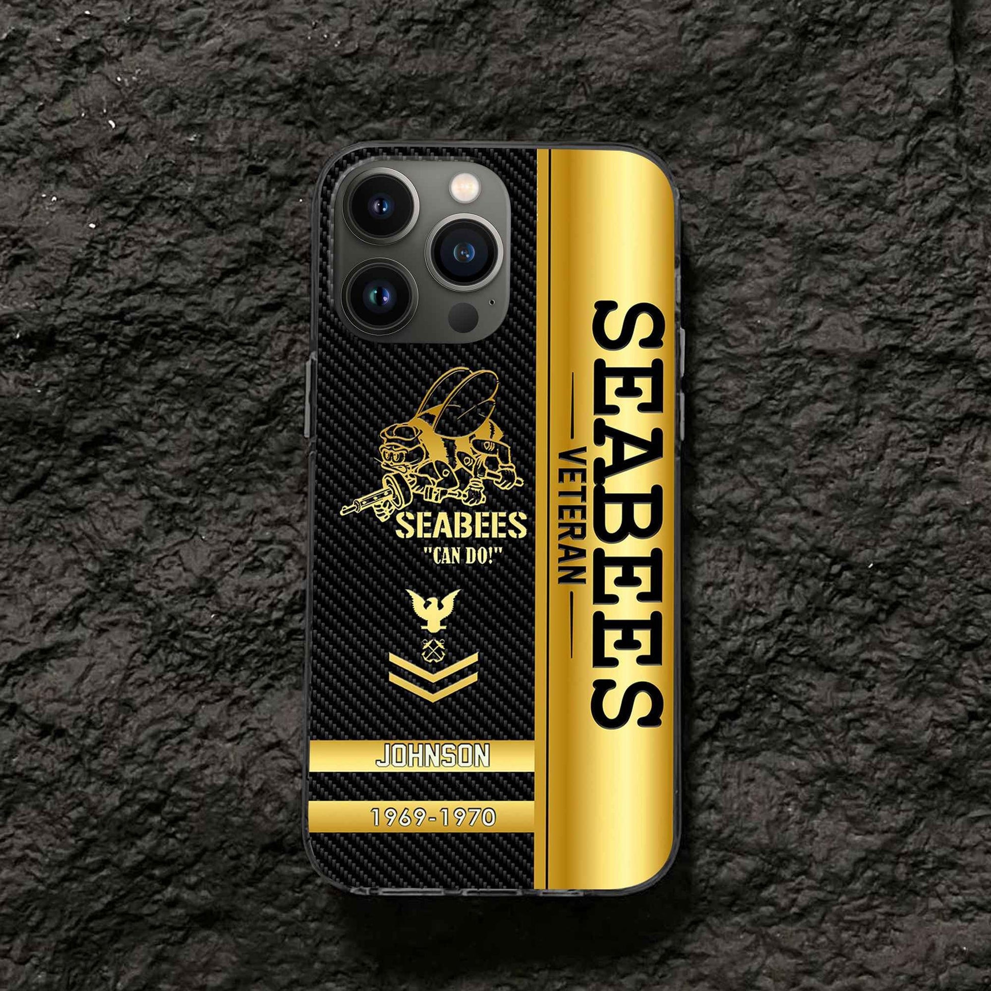 Unique Custom Name, Rank, Year, US Seabees Phone Case VPVC505209, Gifts For Seabees Veteran, Gifts For Dad, For Husband, Best Gifts On Father's Day, Independence Day, Veterans Day.