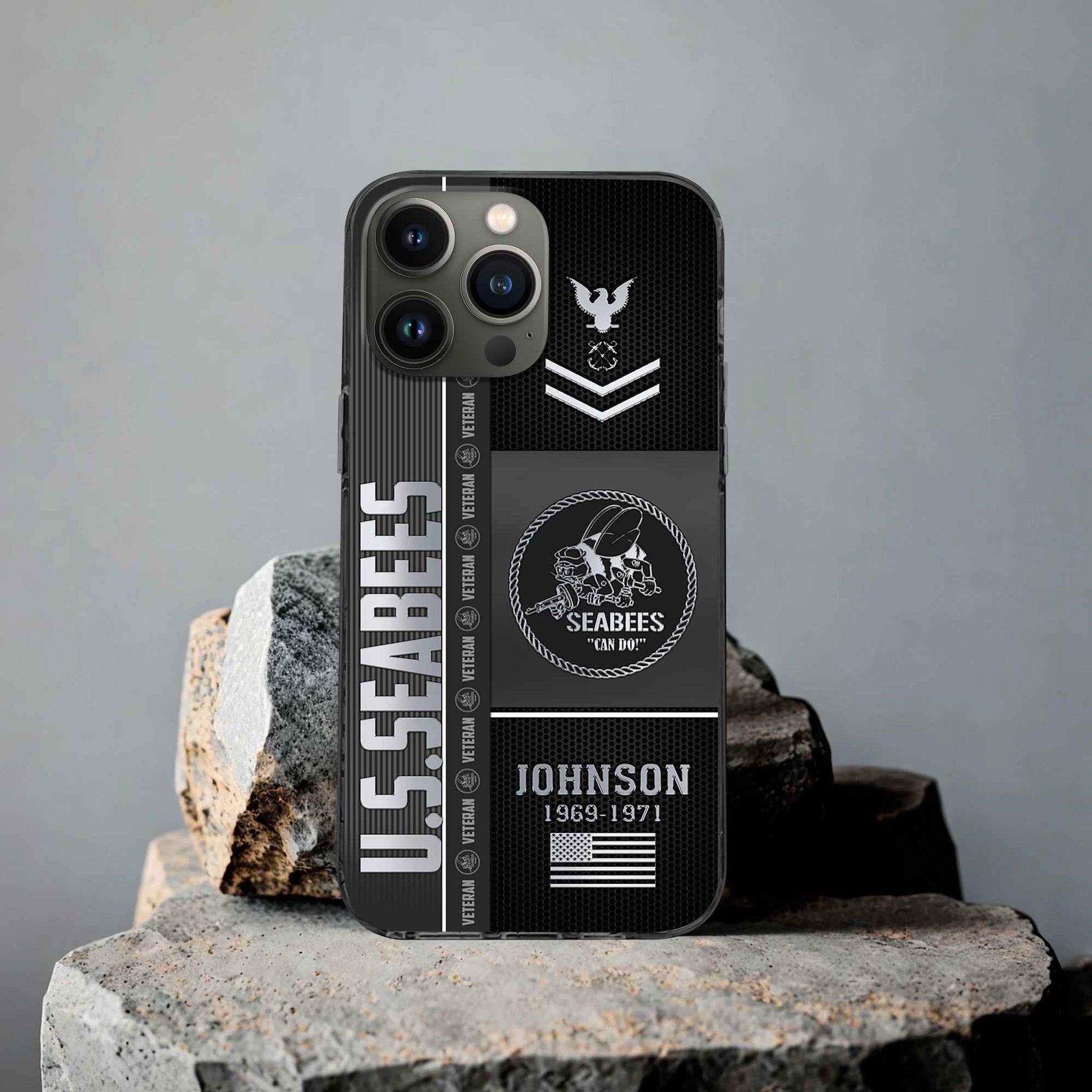 Unique Custom Name, Rank, Year, US Seabees Phone Case VPVC505709, Gifts For Seabees Veteran, Gifts For Dad, For Husband, Best Gifts On Father's Day, Independence Day, Veterans Day.
