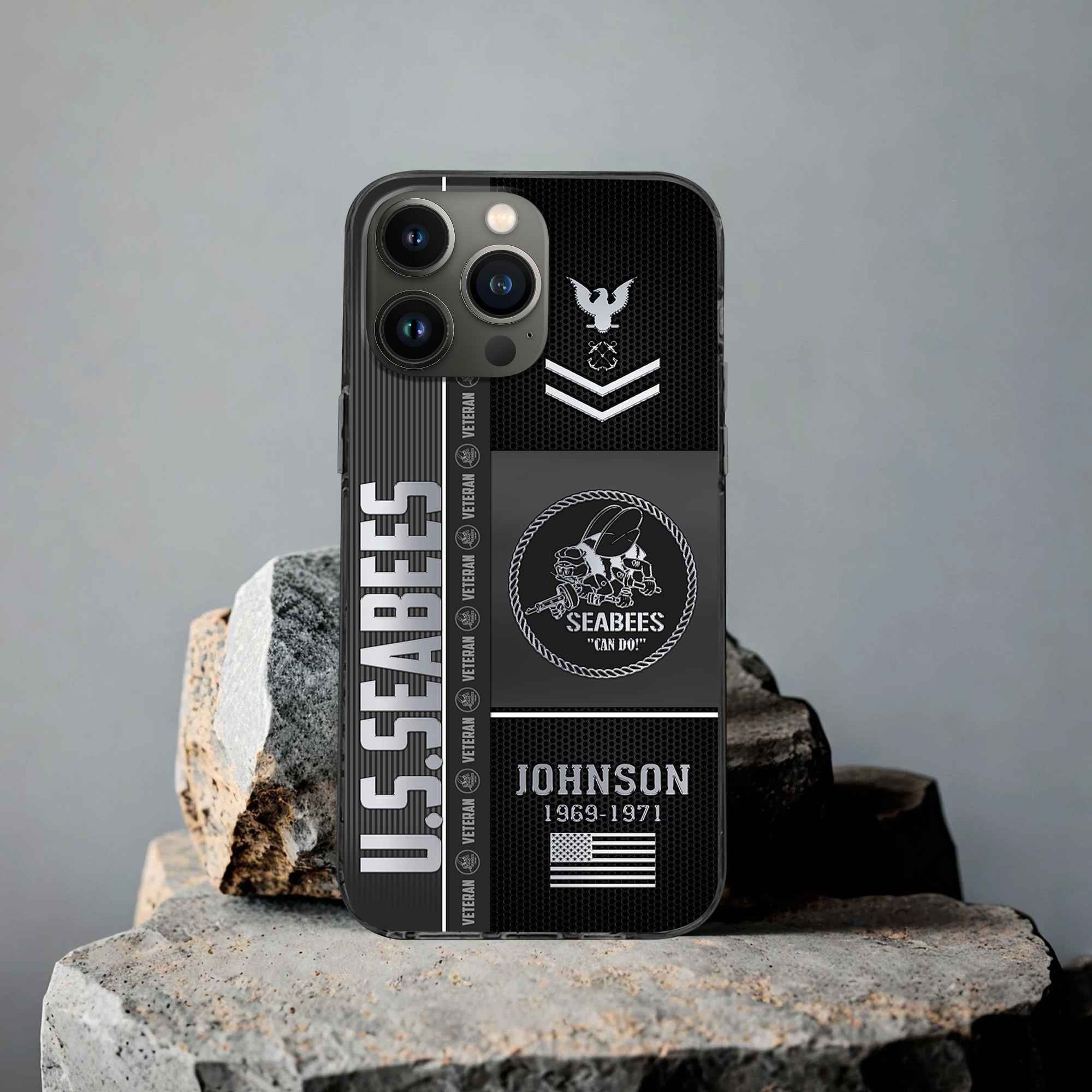 Unique Custom Name, Rank, Year, US Seabees Phone Case VPVC505709, Gifts For Seabees Veteran, Gifts For Dad, For Husband, Best Gifts On Father's Day, Independence Day, Veterans Day.