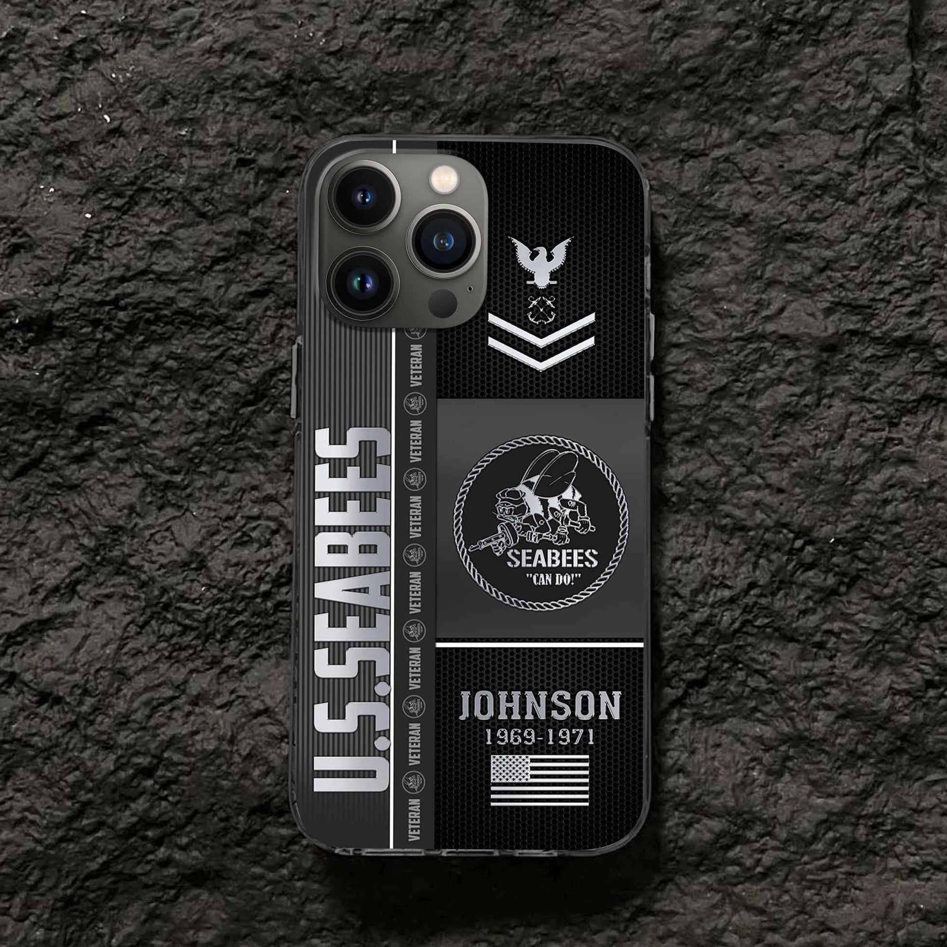 Unique Custom Name, Rank, Year, US Seabees Phone Case VPVC505709, Gifts For Seabees Veteran, Gifts For Dad, For Husband, Best Gifts On Father's Day, Independence Day, Veterans Day.