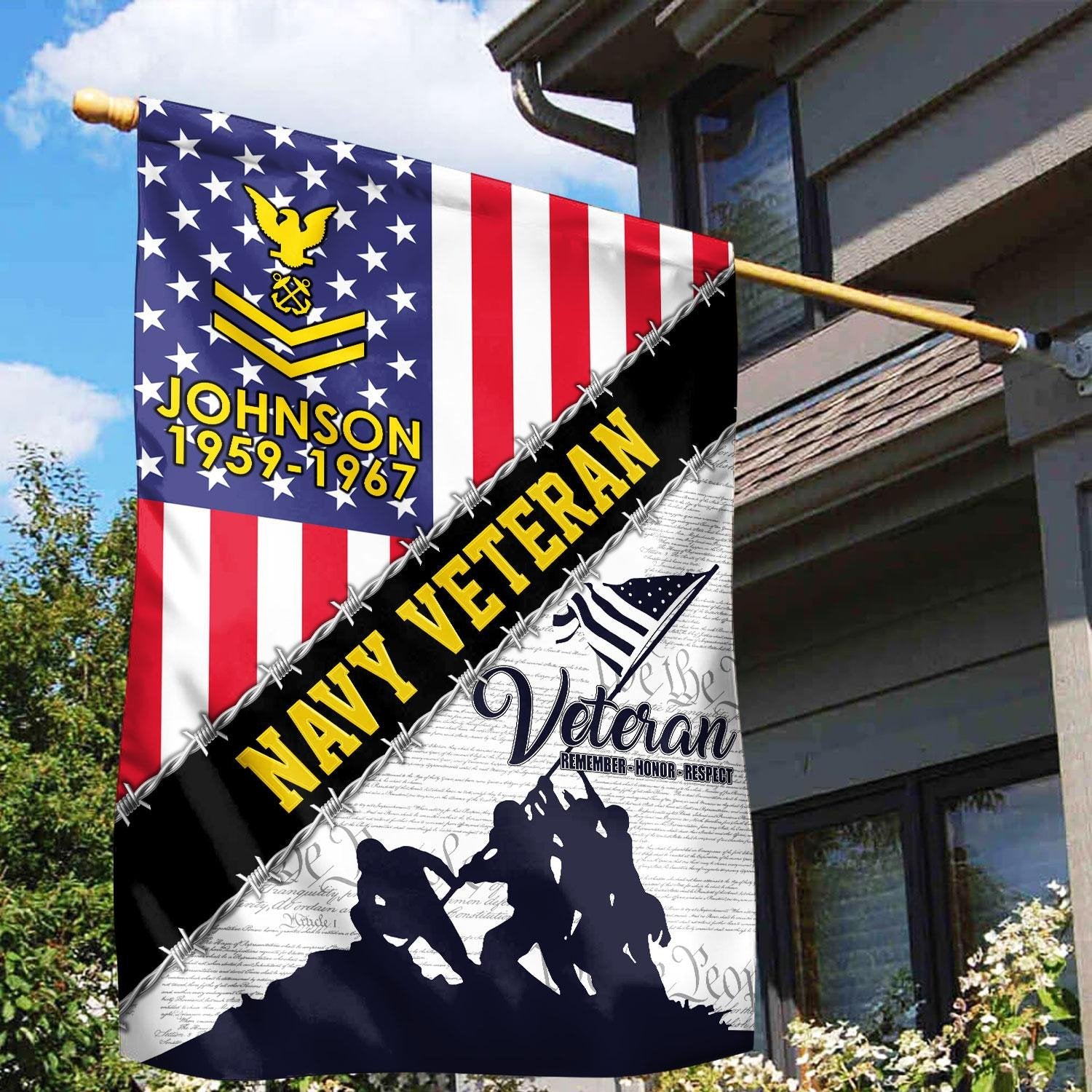 Premium Custom US Navy Flag VPVC110102, Gift For Navy Veteran, American Flag, Patriotic Flag, Garden Flag, House Flag, Best Gifts On Father's Day, Independence Day, Veterans Day.
