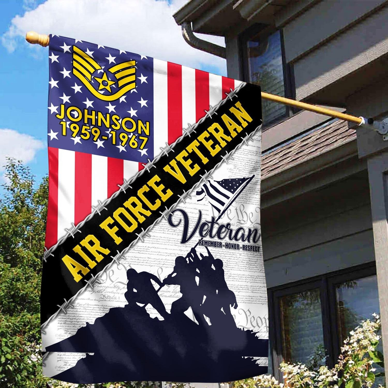 Premium Custom USAF Flag VPVC110104, Gift For Air Force Veteran, American Flag, Patriotic Flag, Garden Flag, House Flag, Best Gifts On Father's Day, Independence Day, Veterans Day.