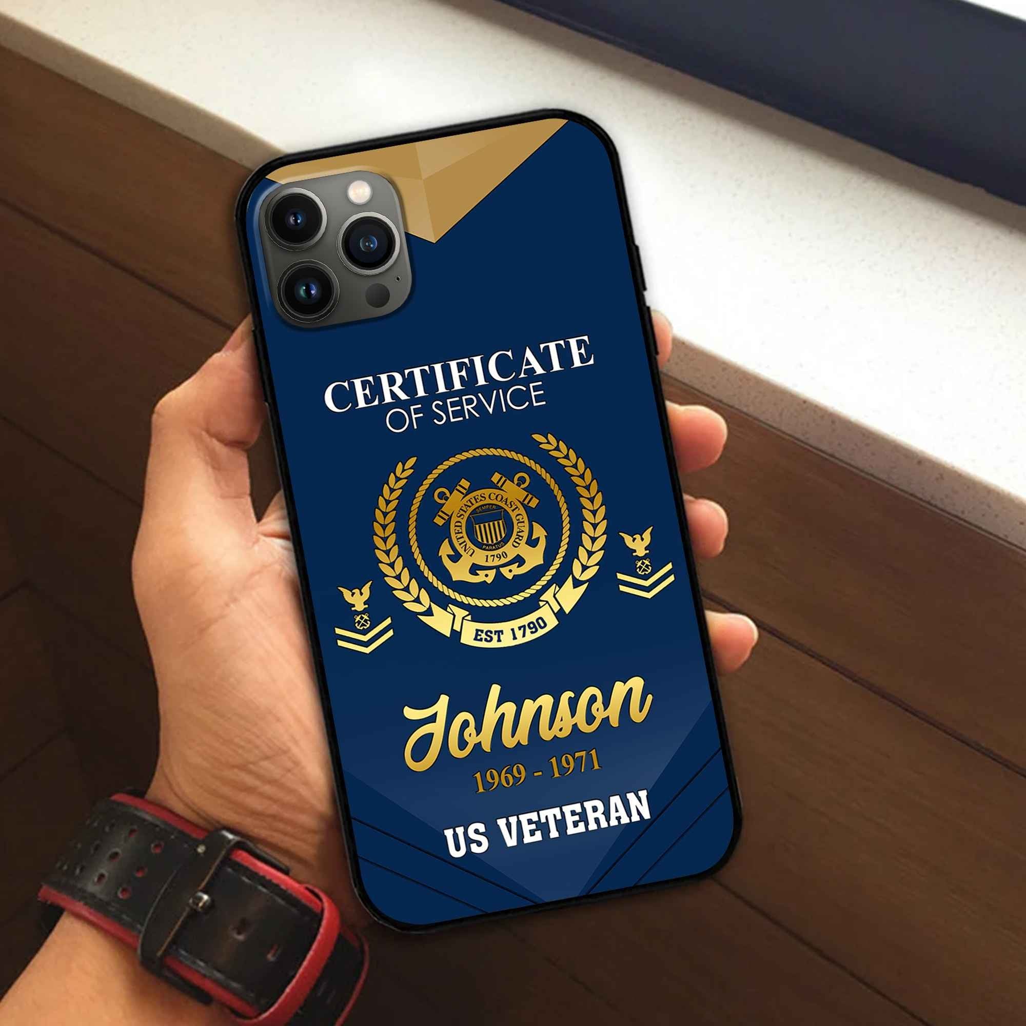 Premium Custom USCG Phone Case VPVC505805, Gifts For Coast Guard Veteran, Best Gifts On Father's Day, Armed Forces Day, Independence Day, Veterans Day.