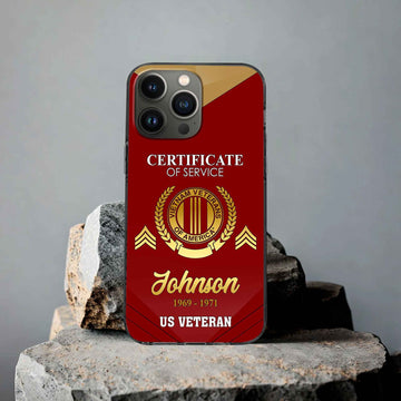 Premium Custom Vietnam Veteran Phone Case VPVC505806, Gifts For Vietnam Veteran, Best Gifts On Father's Day, Armed Forces Day, Independence Day, Veterans Day.