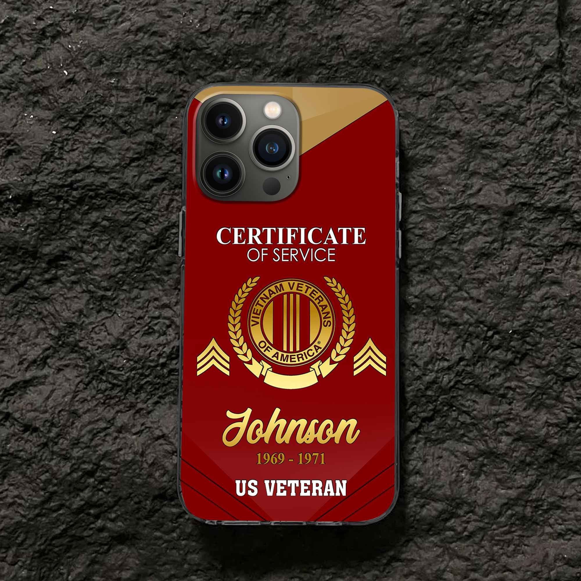 Premium Custom Vietnam Veteran Phone Case VPVC505806, Gifts For Vietnam Veteran, Best Gifts On Father's Day, Armed Forces Day, Independence Day, Veterans Day.