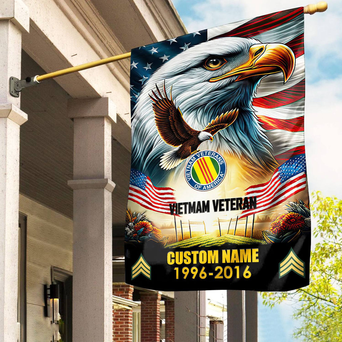 Premium Custom Name, Rank Vietnam Veteran Flag VPVC110206, Gift For Vietnam Veteran, American Flag, Patriotic Flag, Garden Flag, House Flag, Best Gifts On Father's Day, Independence Day, Veterans Day.