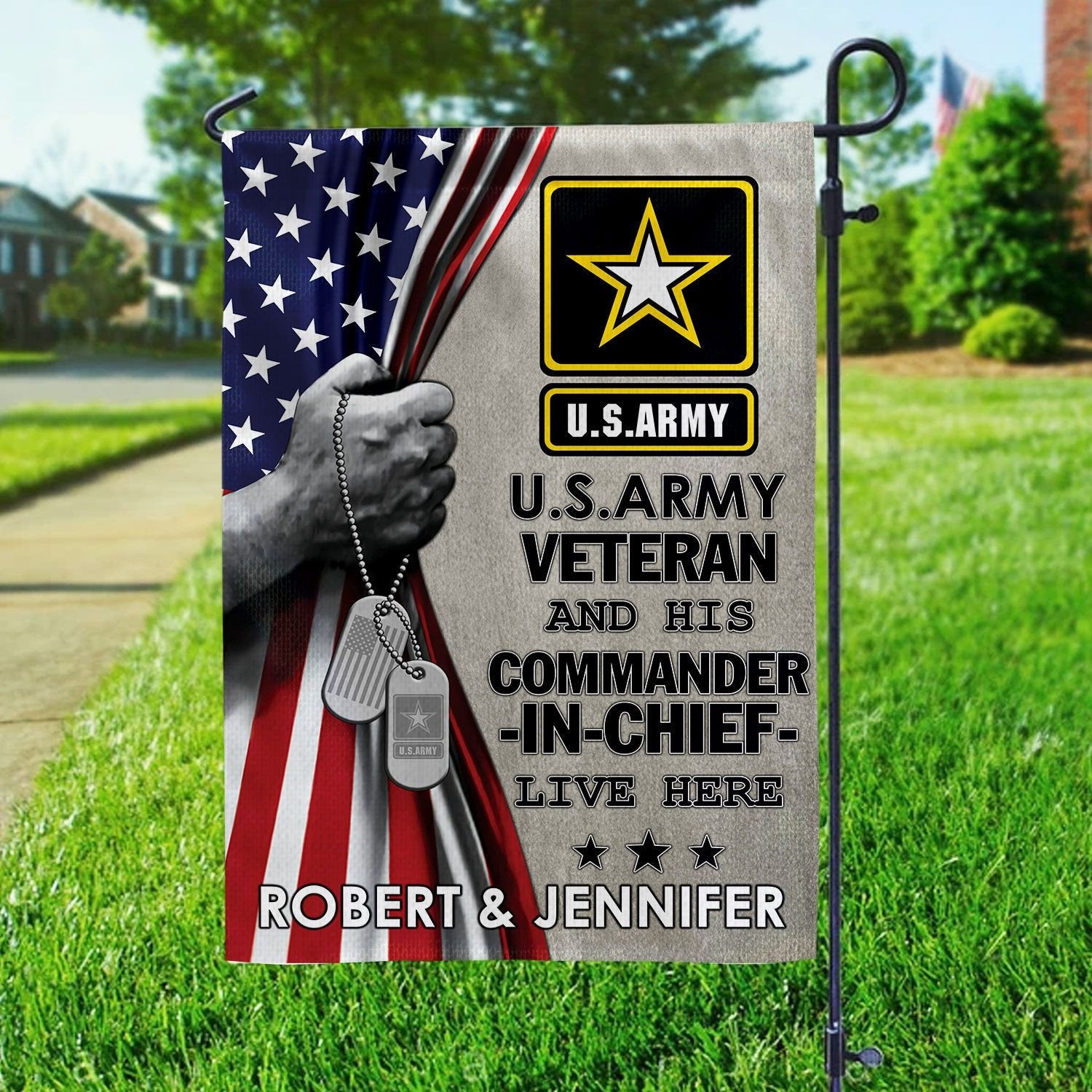 US Army Flag VPVC110501, Custom Name, Gift For Army Veteran, American Flag, Patriotic Flag, Garden Flag, House Flag, Best Gifts On Father's Day, Independence Day, Veterans Day.
