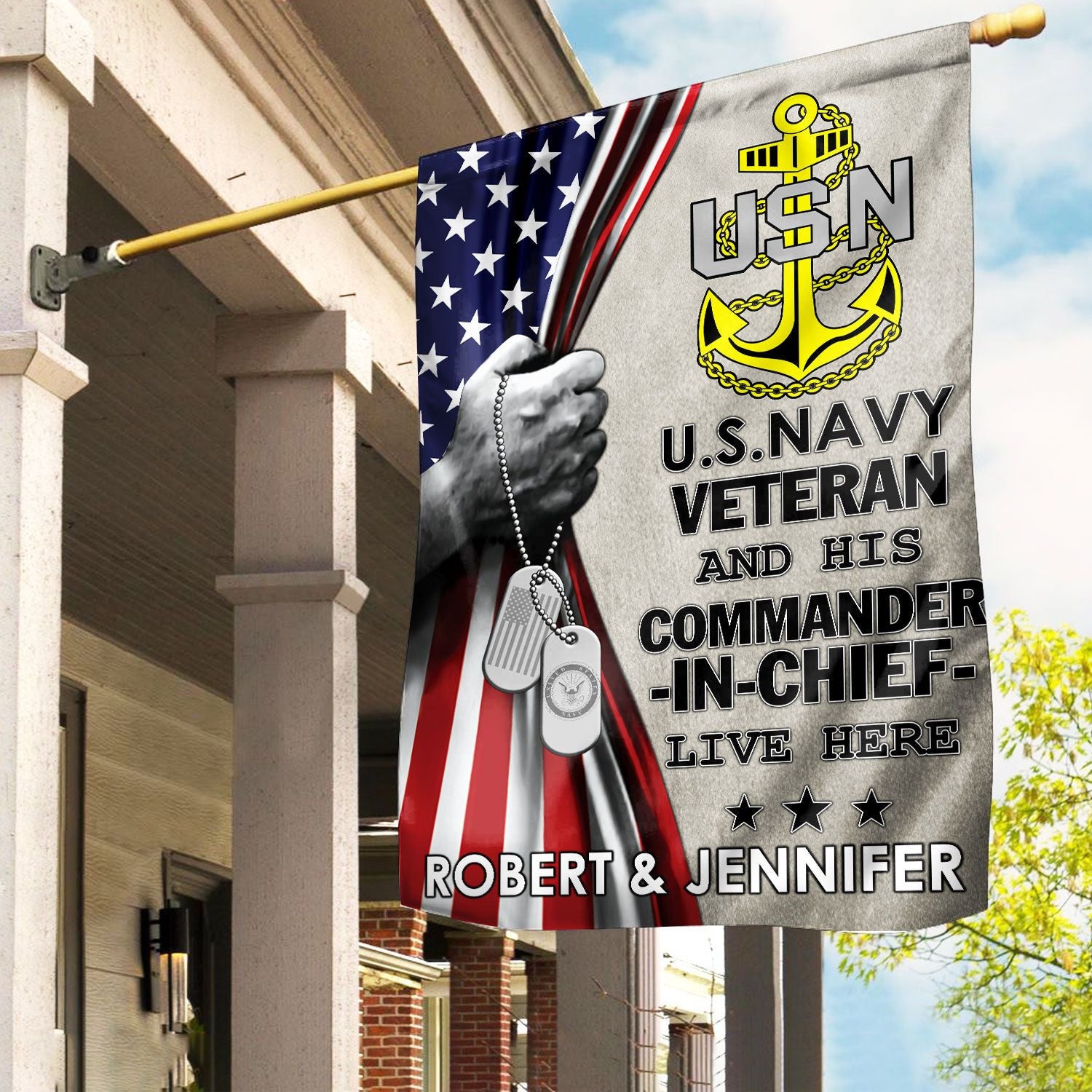 US Navy Flag VPVC110502, Custom Name, Gift For Navy Veteran, American Flag, Patriotic Flag, Garden Flag, House Flag, Best Gifts On Father's Day, Independence Day, Veterans Day.