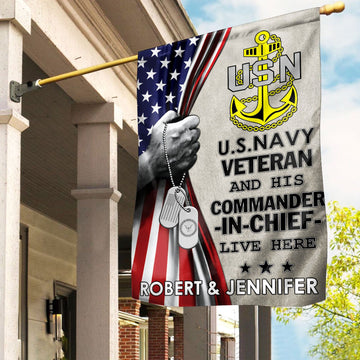 US Navy Flag VPVC110502, Custom Name, Gift For Navy Veteran, American Flag, Patriotic Flag, Garden Flag, House Flag, Best Gifts On Father's Day, Independence Day, Veterans Day.