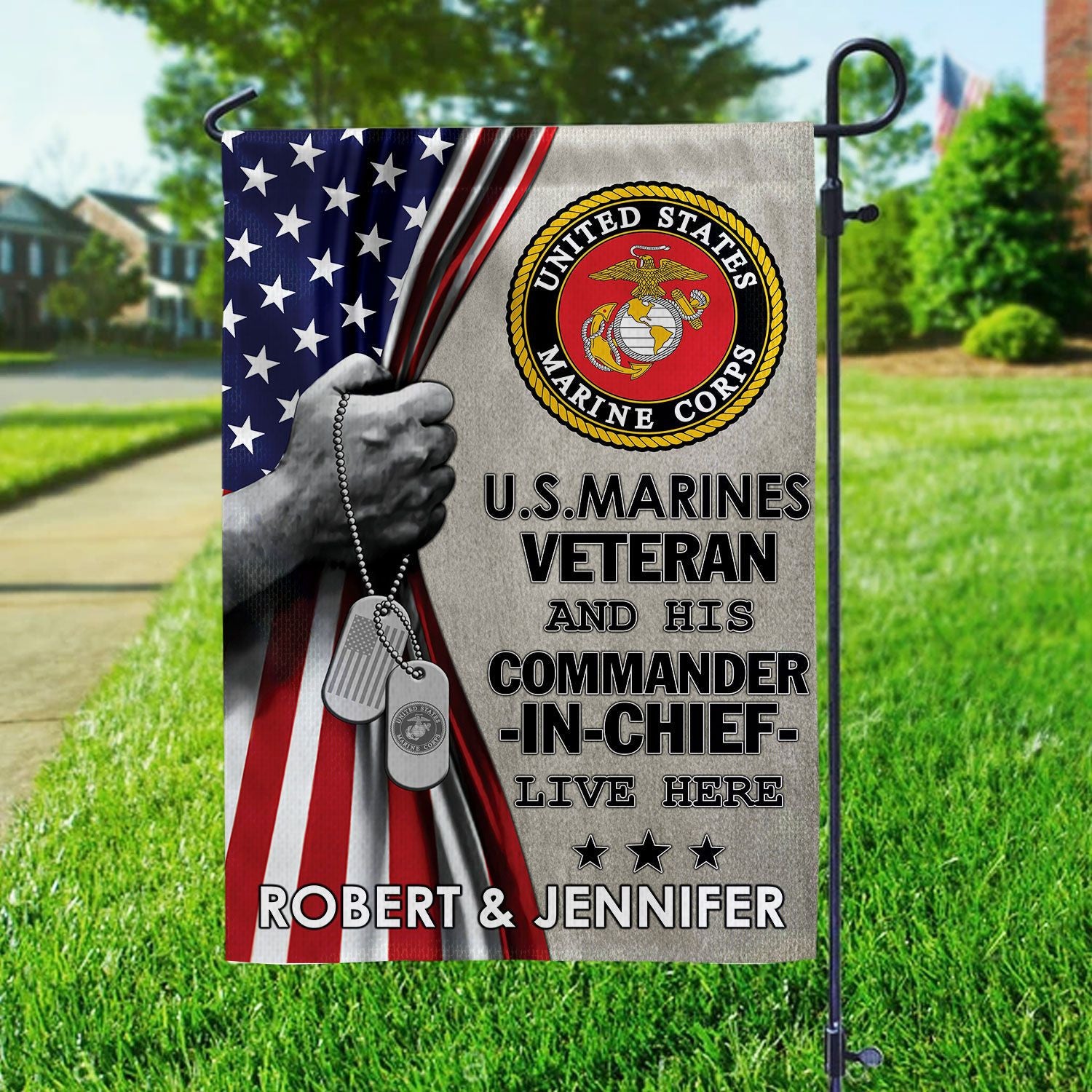 USMC Flag VPVC110503, Custom Name, Gift For Marine Veteran, American Flag, Patriotic Flag, Garden Flag, House Flag, Best Gifts On Father's Day, Independence Day, Veterans Day.