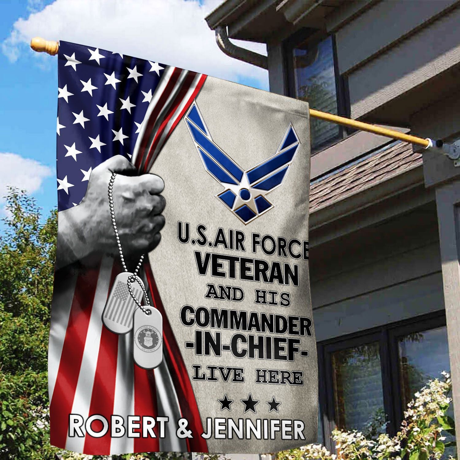 USAF Flag VPVC110504, Custom Name, Gift For Air Force Veteran, American Flag, Patriotic Flag, Garden Flag, House Flag, Best Gifts On Father's Day, Independence Day, Veterans Day.