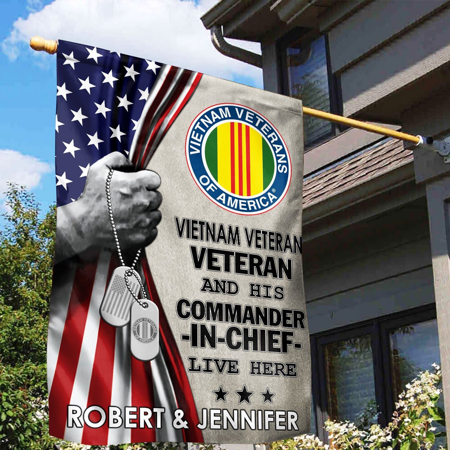 Vietnam Veteran Flag VPVC110506, Custom Name, Gift For Vietnam Veteran, American Flag, Patriotic Flag, Garden Flag, House Flag, Best Gifts On Father's Day, Independence Day, Veterans Day.