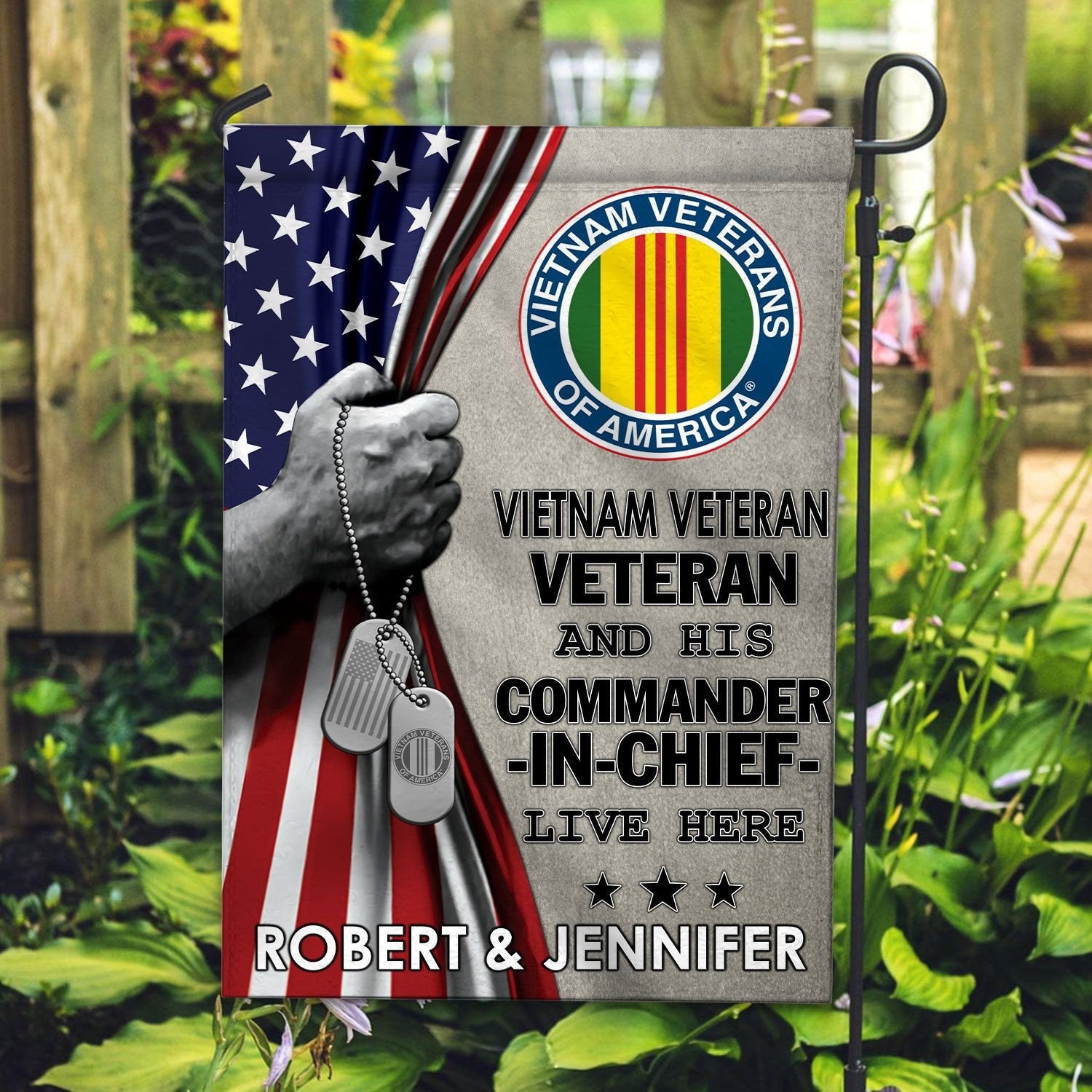 Vietnam Veteran Flag VPVC110506, Custom Name, Gift For Vietnam Veteran, American Flag, Patriotic Flag, Garden Flag, House Flag, Best Gifts On Father's Day, Independence Day, Veterans Day.