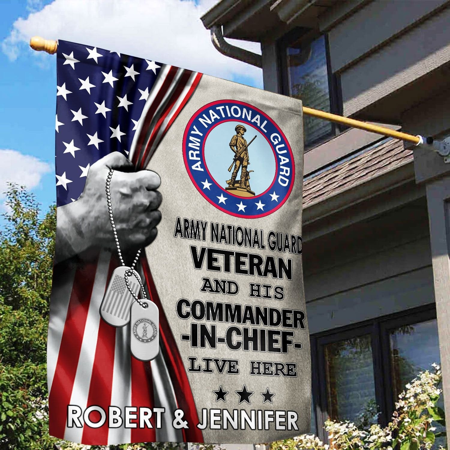US Army National Guard Veteran Flag VPVC110508, Custom Name, Gift For Army National Guard Veteran, American Flag, Patriotic Flag, Garden Flag, House Flag, Best Gifts On Father's Day, Independence Day, Veterans Day.