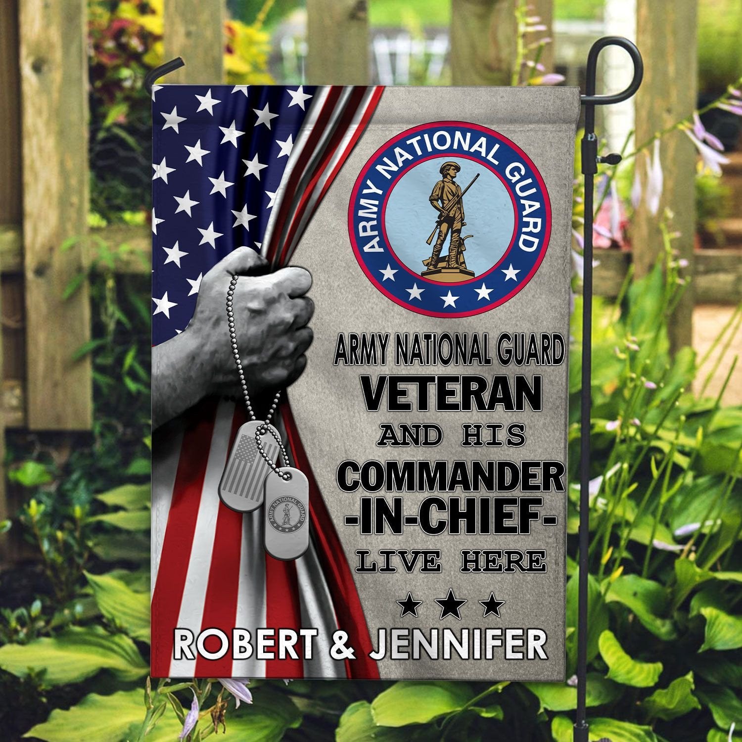 US Army National Guard Veteran Flag VPVC110508, Custom Name, Gift For Army National Guard Veteran, American Flag, Patriotic Flag, Garden Flag, House Flag, Best Gifts On Father's Day, Independence Day, Veterans Day.