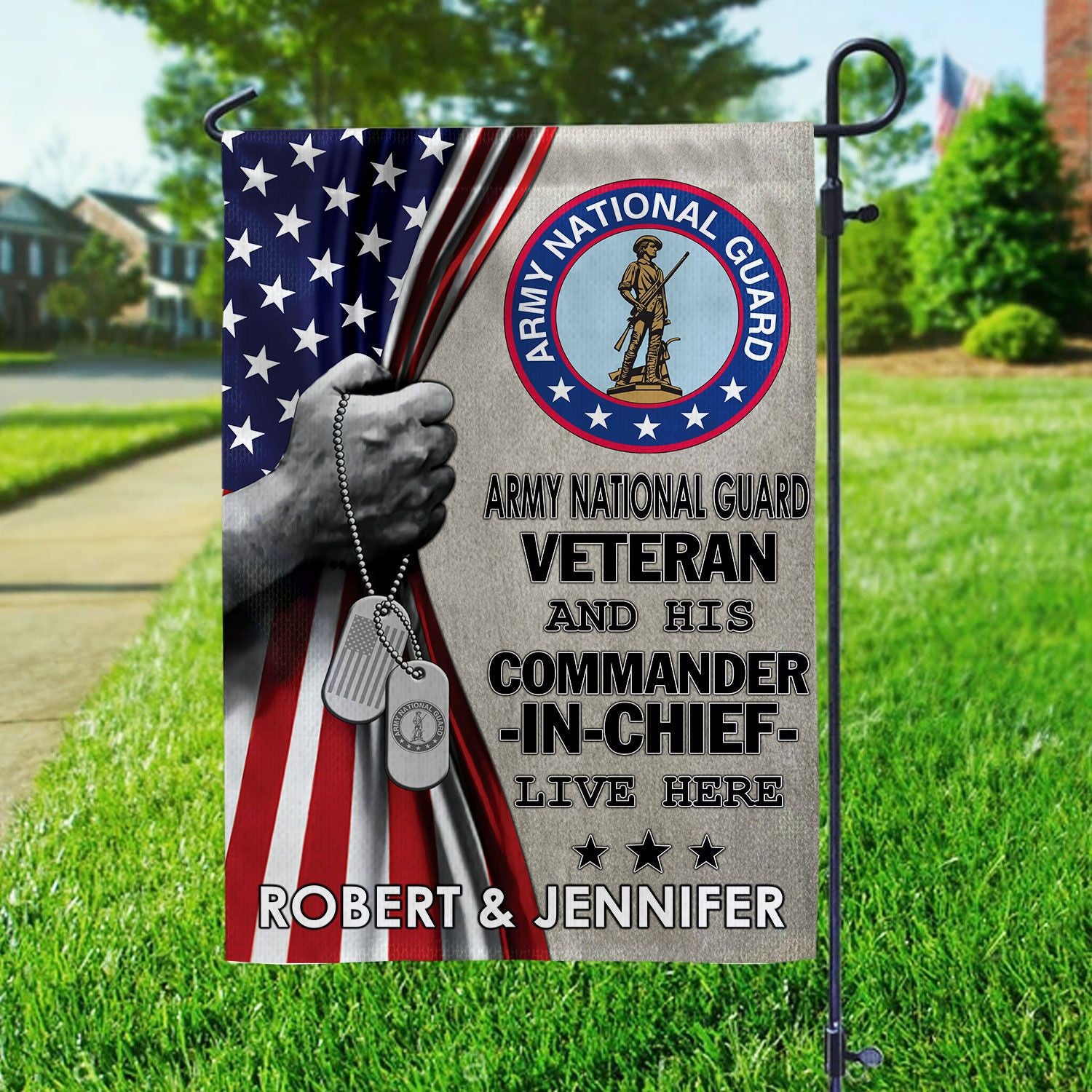 US Army National Guard Veteran Flag VPVC110508, Custom Name, Gift For Army National Guard Veteran, American Flag, Patriotic Flag, Garden Flag, House Flag, Best Gifts On Father's Day, Independence Day, Veterans Day.