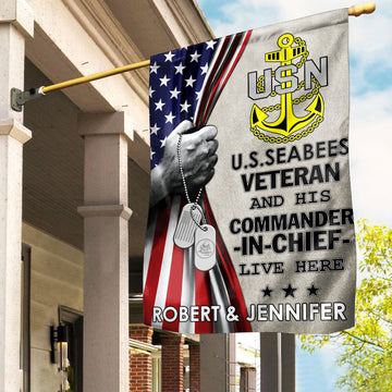 US Seabees Veteran Flag VPVC110509, Custom Name, Gift For Seabees Veteran, American Flag, Patriotic Flag, Garden Flag, House Flag, Best Gifts On Father's Day, Independence Day, Veterans Day.