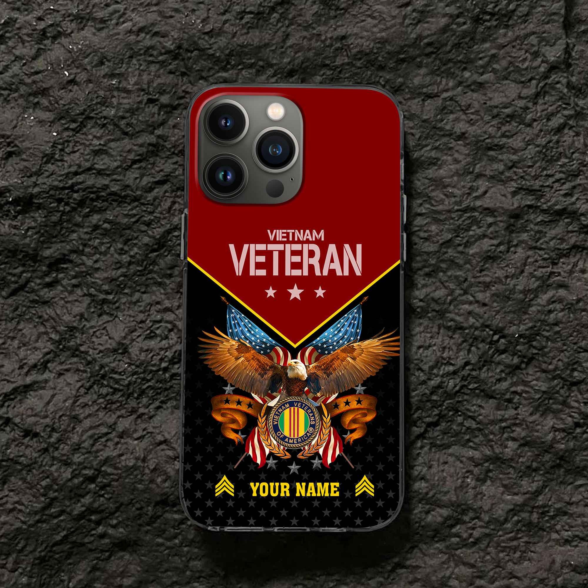 Unique Custom Name, Rank, Vietnam Veteran Phone Case VPVC506206, Gifts For Vietnam Veteran, Best Gifts On Father's Day, Independence Day, Veterans Day.