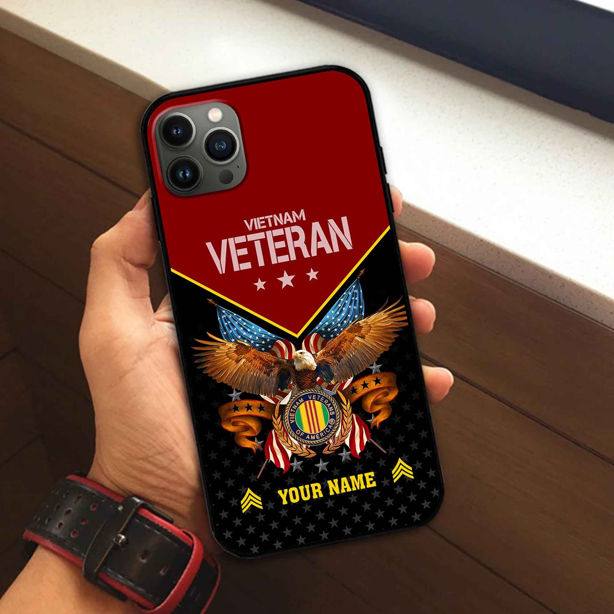 Unique Custom Name, Rank, Vietnam Veteran Phone Case VPVC506206, Gifts For Vietnam Veteran, Best Gifts On Father's Day, Independence Day, Veterans Day.