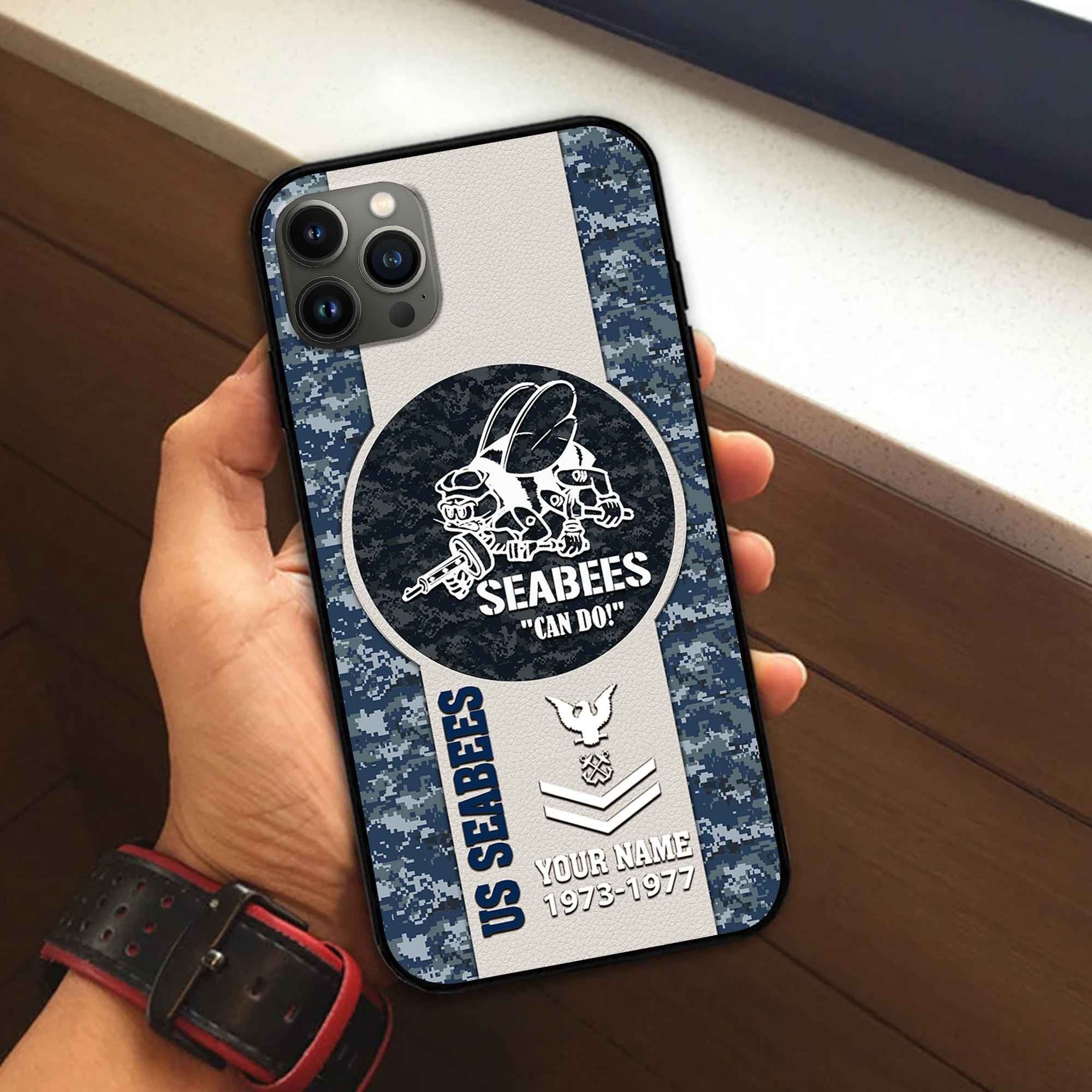 US Seabees Custom Phone Case VPVC506409, Gifts For Seabees Veteran, Best Gifts On Father's Day, Armed Forces Day, Independence Day, Veterans Day.