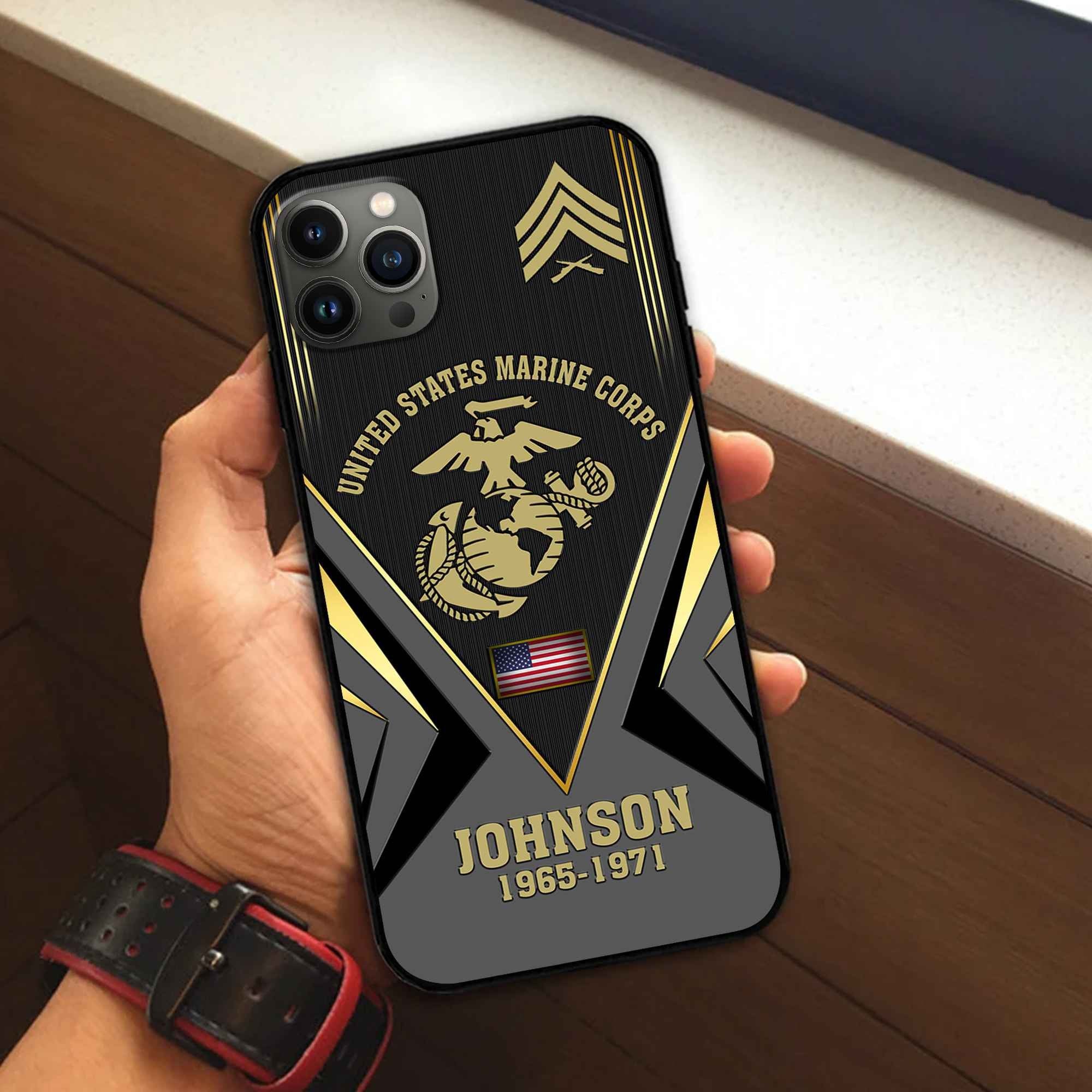 Unique Custom Name, Rank, Year, USMC Phone Case VPVC506803, Gifts For Marine Veteran, Best Gifts On Father's Day, Independence Day, Veterans Day.