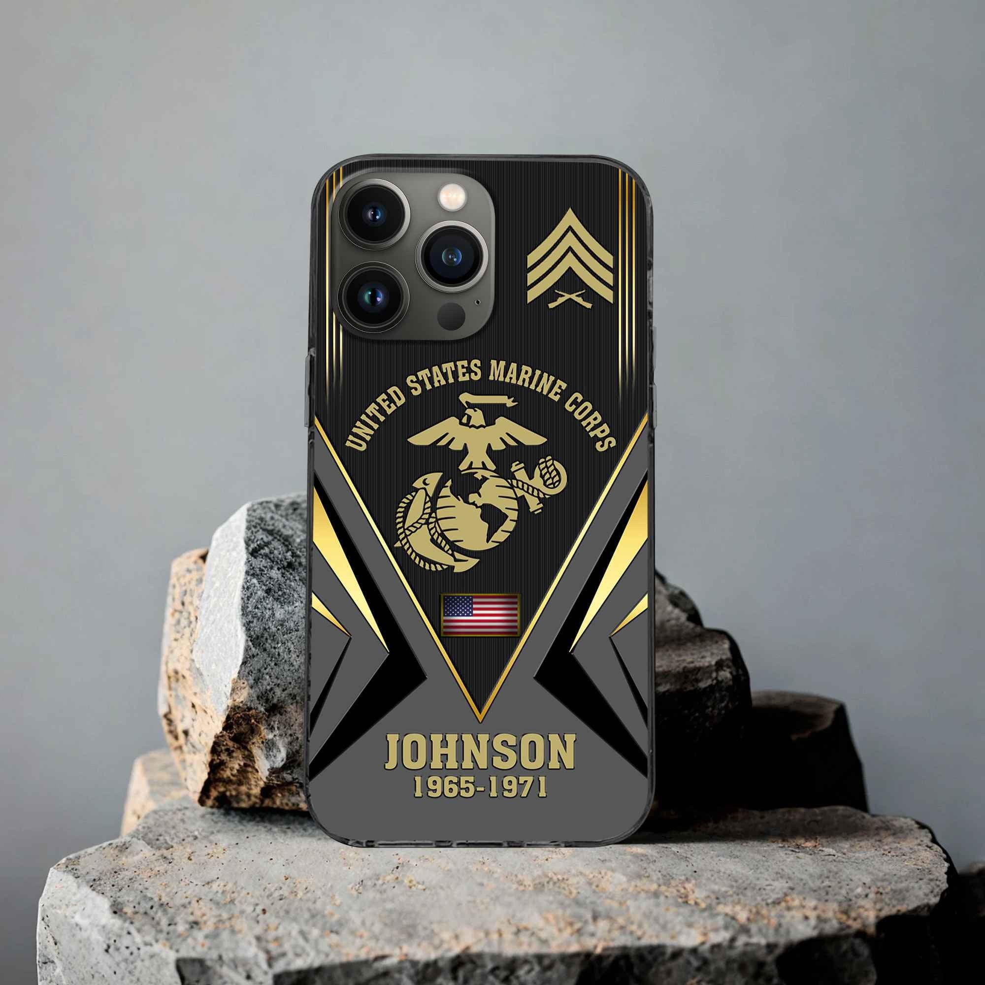 Unique Custom Name, Rank, Year, USMC Phone Case VPVC506803, Gifts For Marine Veteran, Best Gifts On Father's Day, Independence Day, Veterans Day.