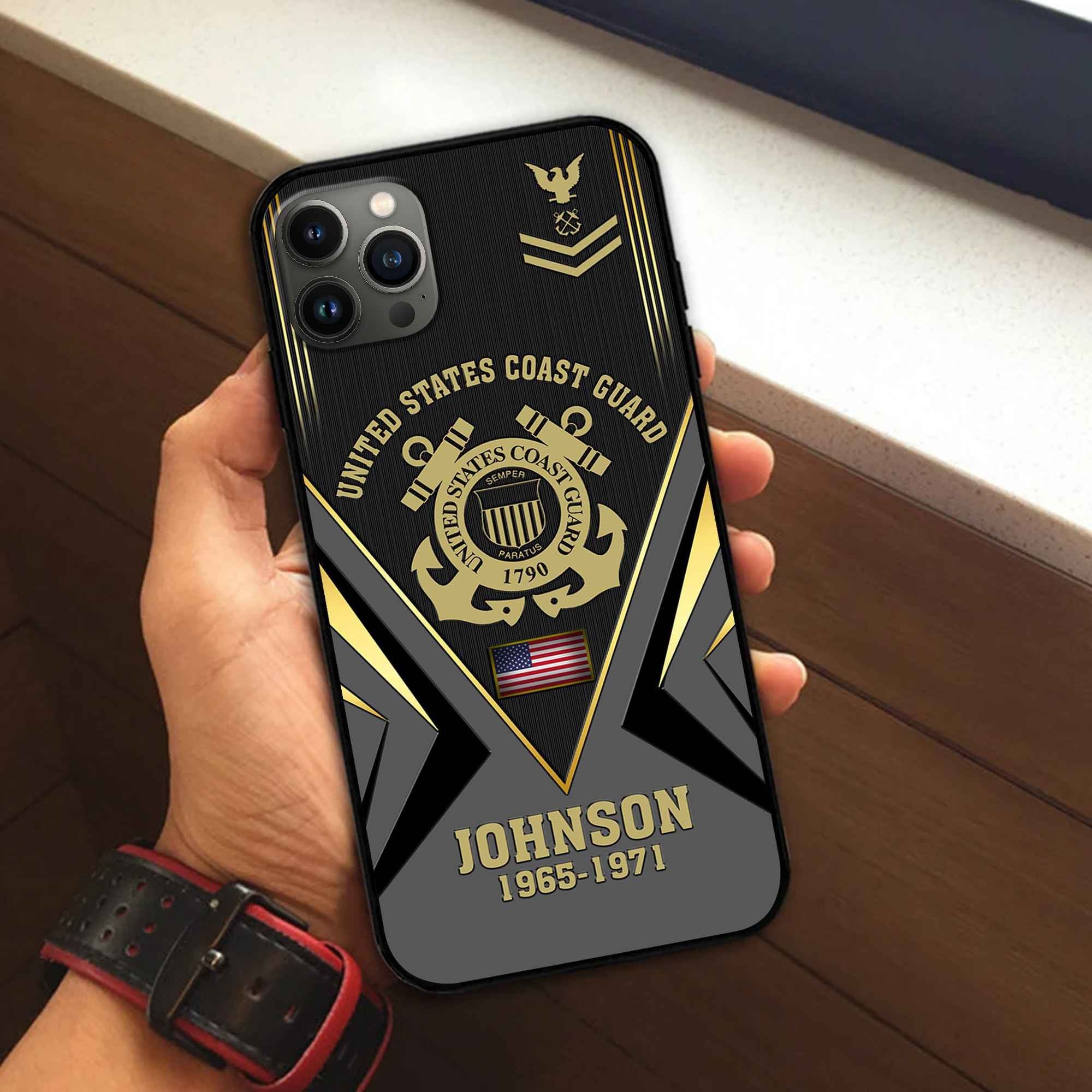 Unique Custom Name, Rank, Year, USCG Phone Case VPVC506805, Gifts For Coast Guard Veteran, Best Gifts On Father's Day, Independence Day, Veterans Day.
