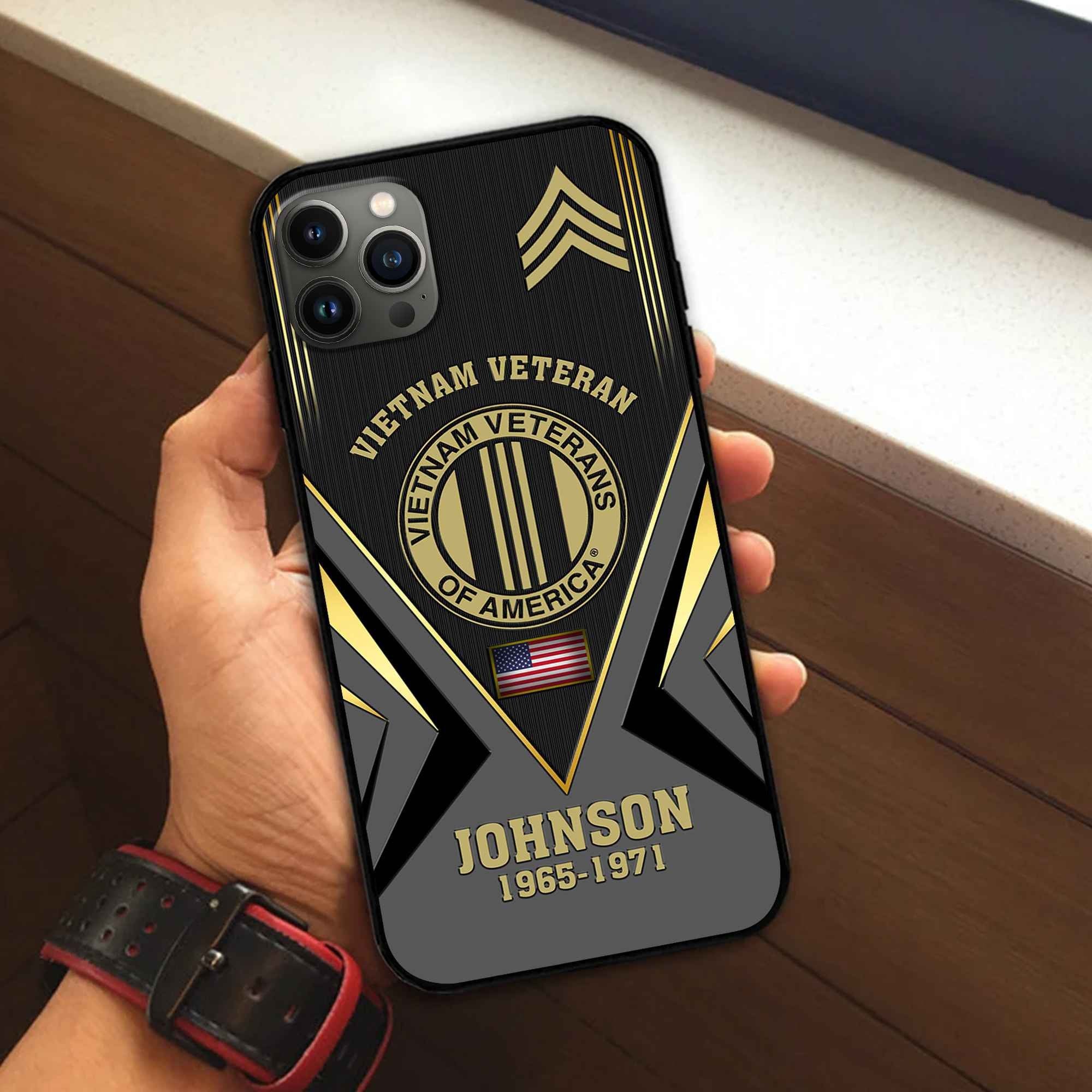 Unique Custom Name, Rank, Year, Vietnam Veteran Phone Case VPVC506806, Gifts For Vietnam Veteran, Best Gifts On Father's Day, Independence Day, Veterans Day.
