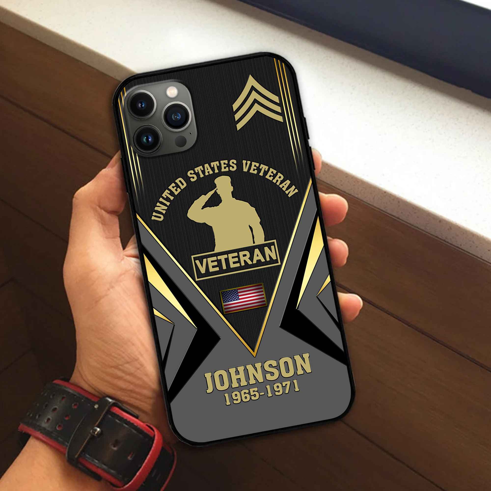 Unique Custom Name, Rank, Year, US Veteran Phone Case VPVC506807, Gifts For US Veteran, Best Gifts On Father's Day, Independence Day, Veterans Day.