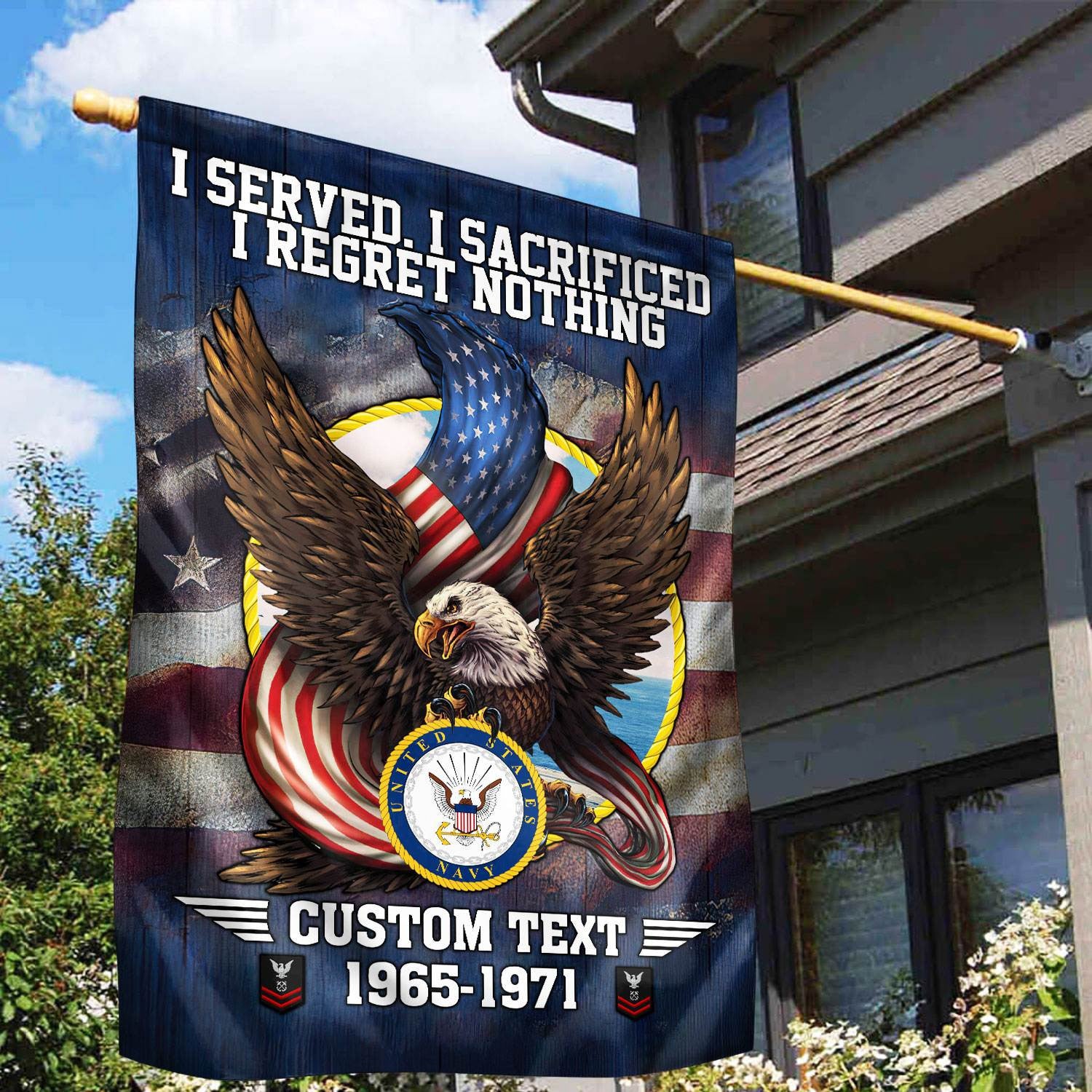 Premium Custom US Navy Flag VPVC110602, Gift For Navy Veteran, American Flag, Patriotic Flag, Garden Flag, House Flag