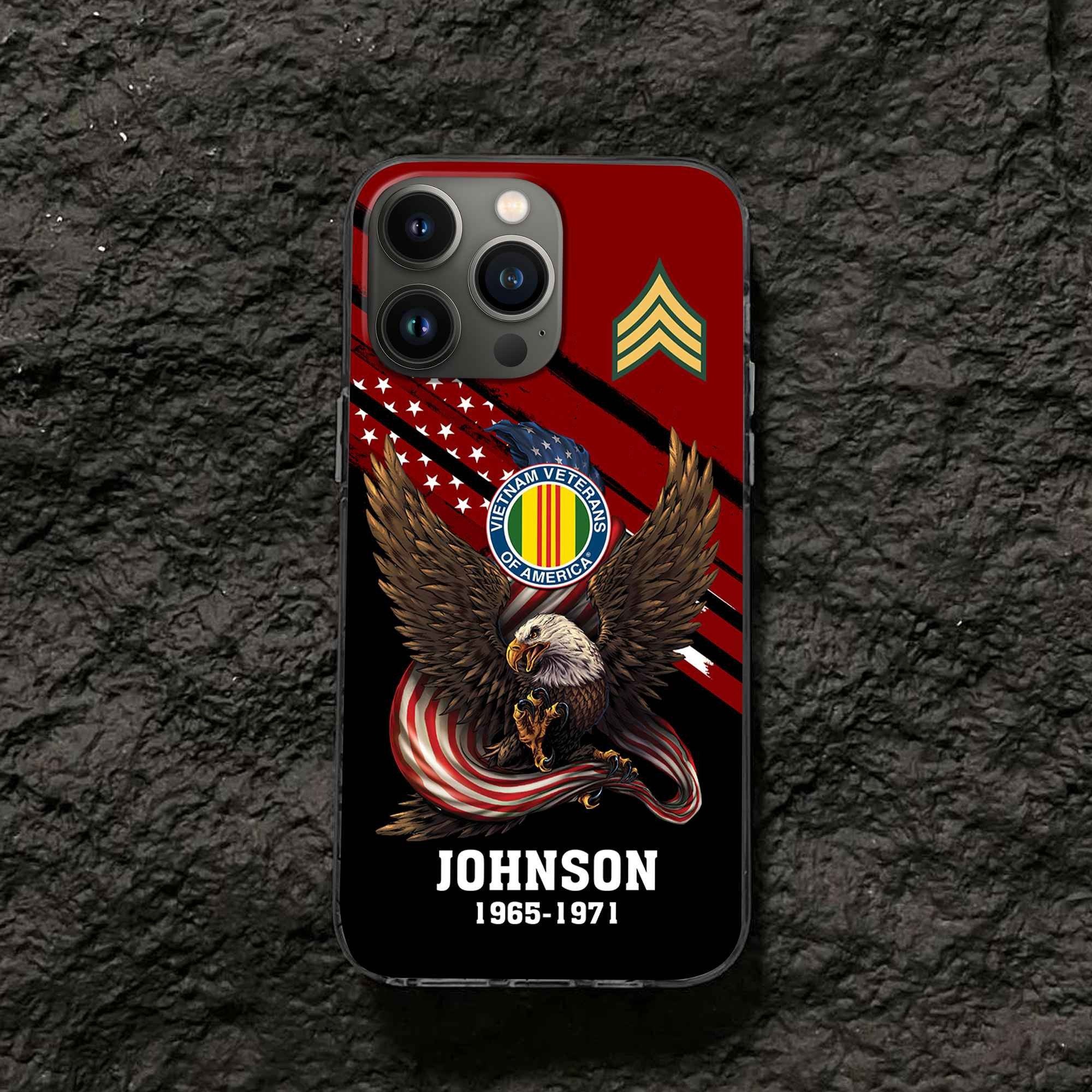 Vietnam Veteran Custom Phone Case VPVC507006, Gifts For Vietnam Veteran, Best Gifts On Father's Day, Armed Forces Day, Independence Day, Veterans Day.