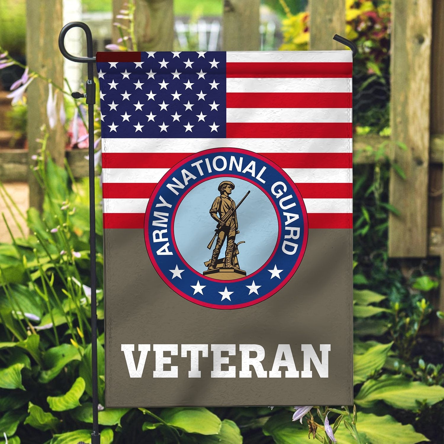 Premium Army National Guard Veteran Flag VPVC111908, Custom Name, Rank, Year, Gift For Army National Guard Veteran, American Flag, Patriotic Flag, Garden Flag, House Flag, Gifts On Father's Day, Independence Day, Veterans Day.