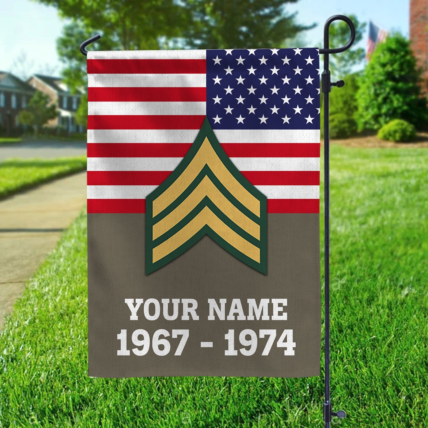 Premium Army National Guard Veteran Flag VPVC111908, Custom Name, Rank, Year, Gift For Army National Guard Veteran, American Flag, Patriotic Flag, Garden Flag, House Flag, Gifts On Father's Day, Independence Day, Veterans Day.