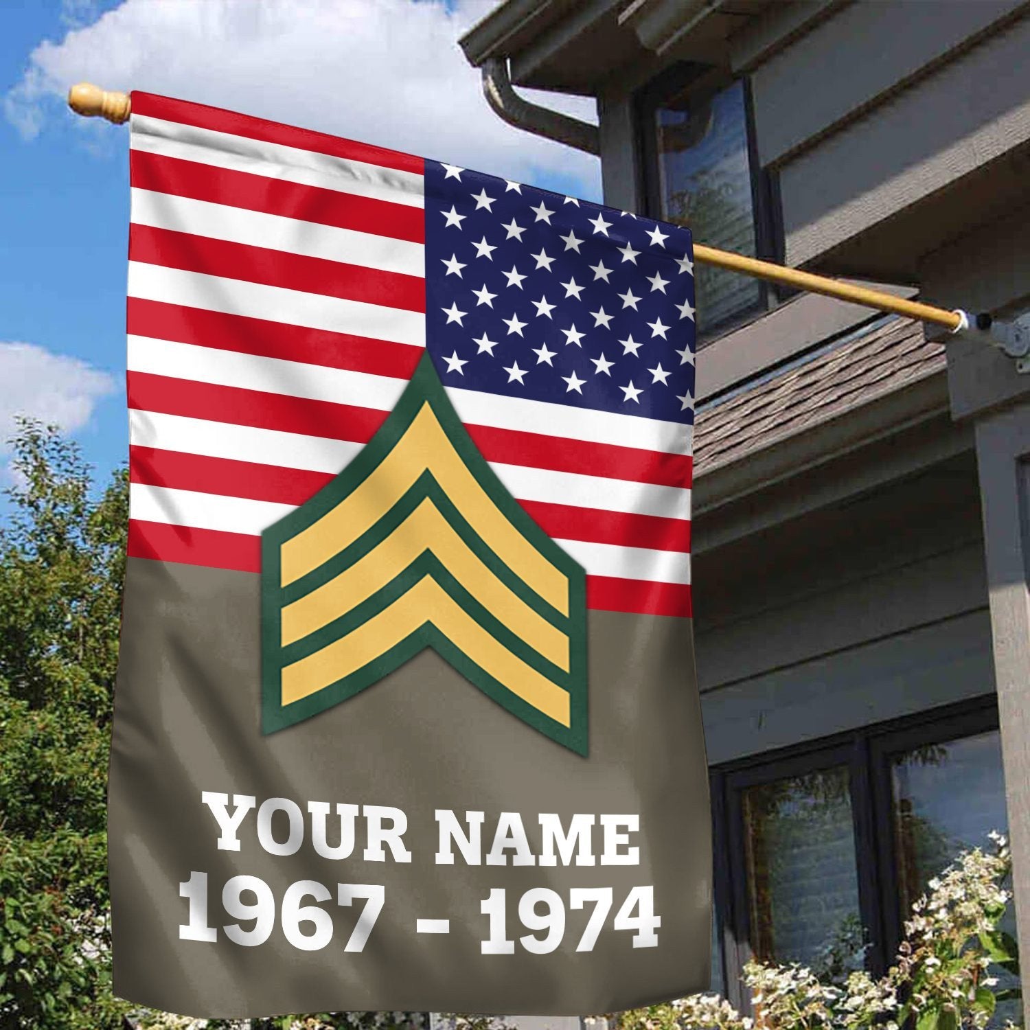 Premium Army National Guard Veteran Flag VPVC111908, Custom Name, Rank, Year, Gift For Army National Guard Veteran, American Flag, Patriotic Flag, Garden Flag, House Flag, Gifts On Father's Day, Independence Day, Veterans Day.