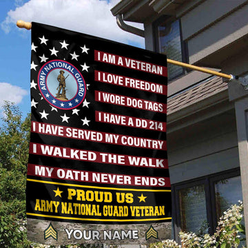 Army National Guard Veteran Flag VPVC112008, Custom Name, Rank, Gift For Army National Guard Veteran, American Flag, Patriotic Flag, Garden Flag, House Flag