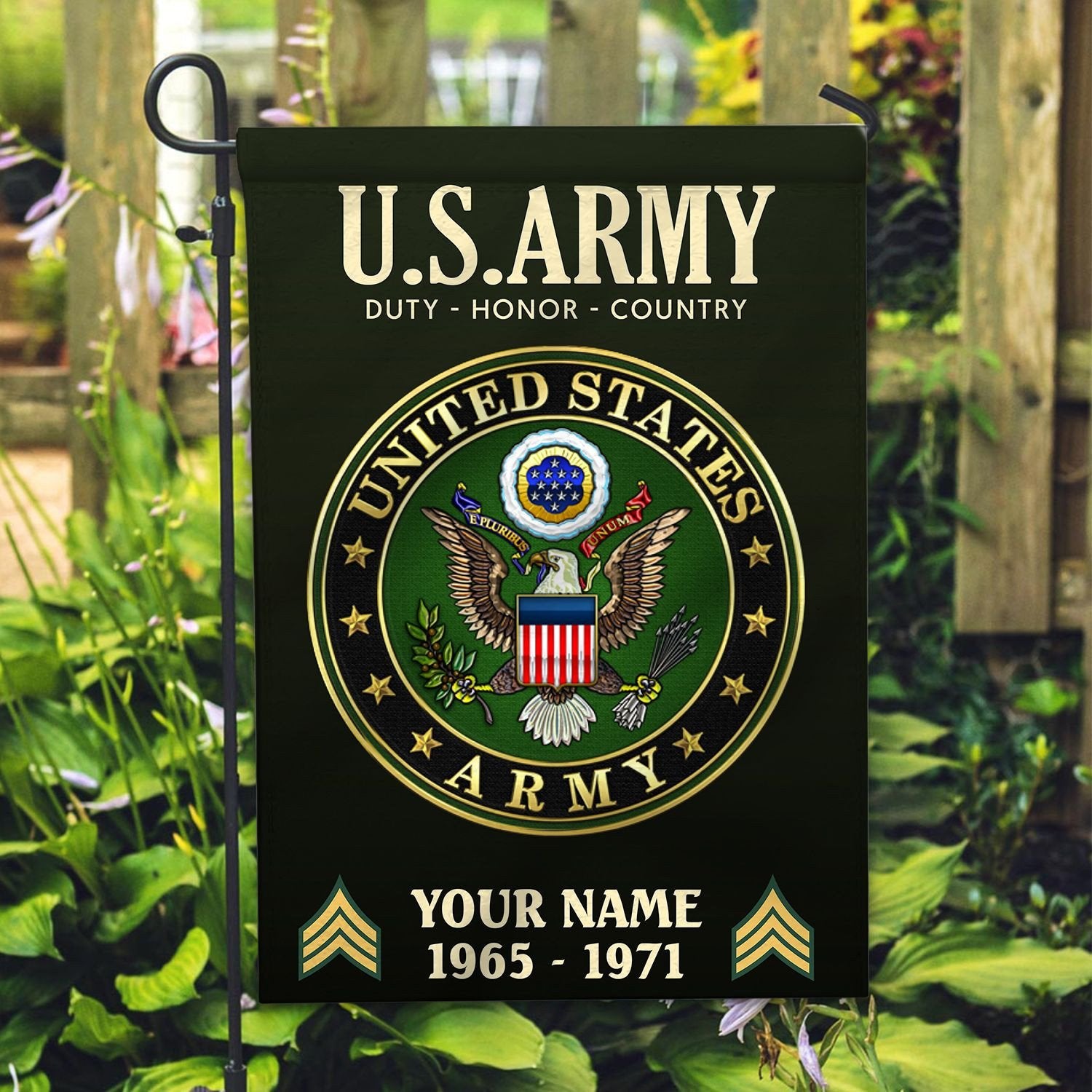 US Army Flag VPVC112201, Custom Name, Rank, Year, Gift For Army Veteran, American Flag, Patriotic Flag, Garden Flag, House Flag