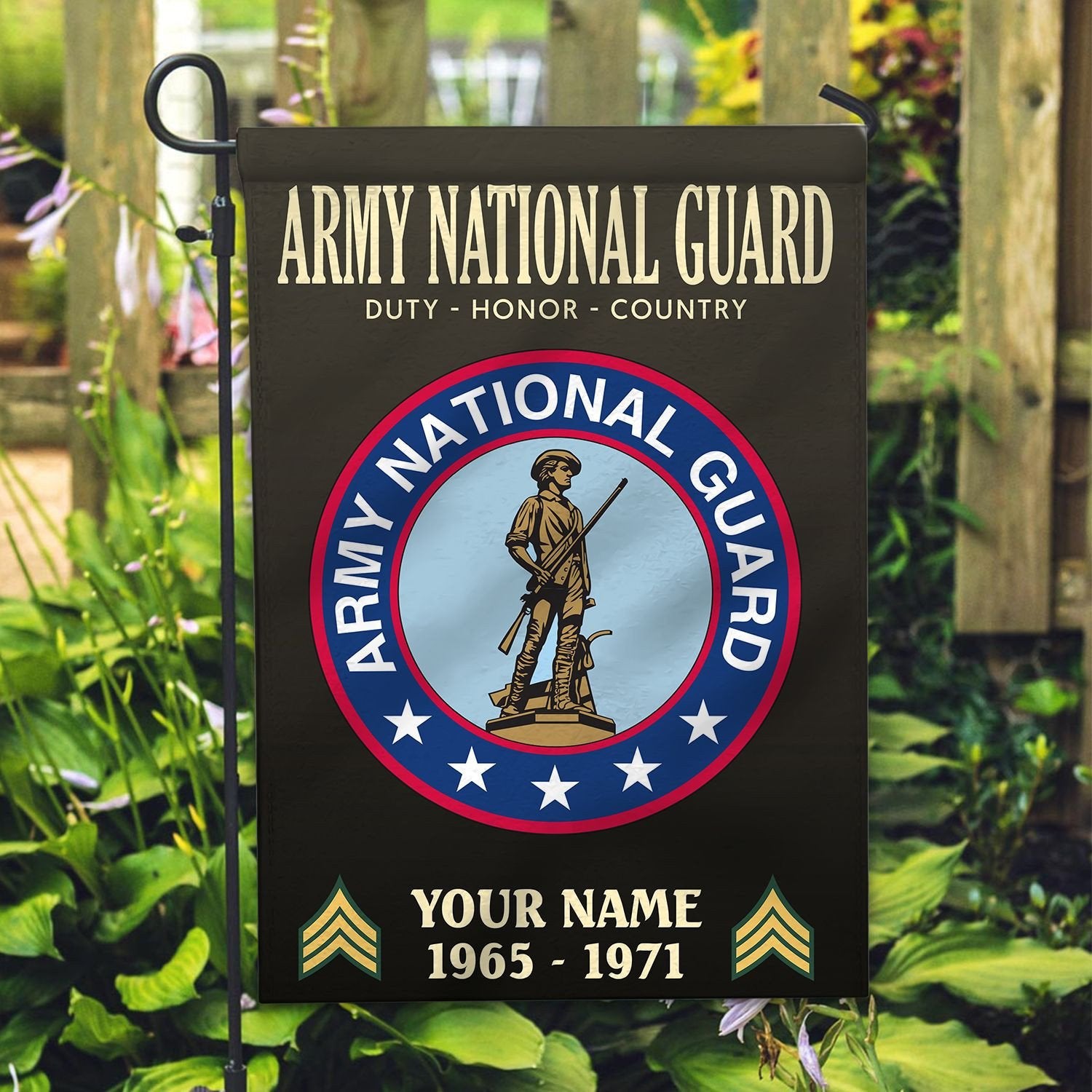 Army National Guard Veteran Flag VPVC112208, Custom Name, Rank, Year, Gift For Army National Guard Veteran, American Flag, Patriotic Flag, Garden Flag, House Flag