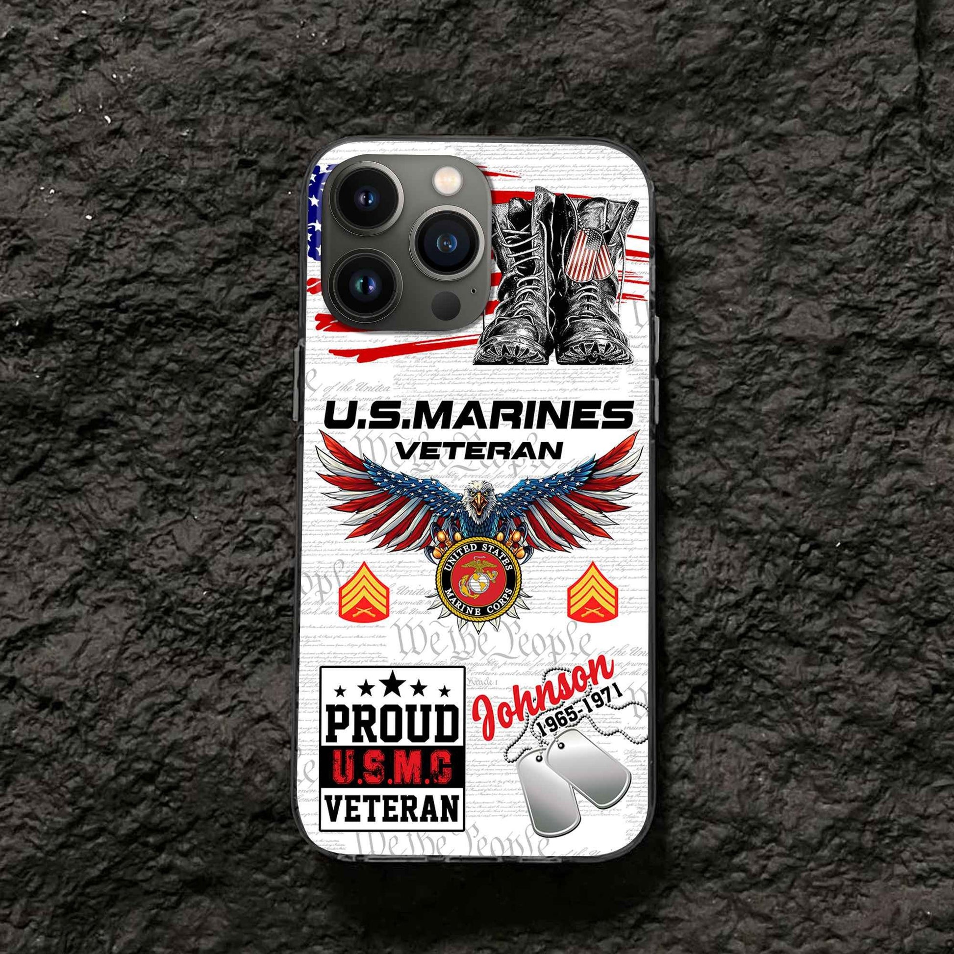 Unique Custom Name, Rank, Year, USMC Phone Case VPVC507303, Gifts For Marine Veteran, Best Gifts On Father's Day, Independence Day, Veterans Day.