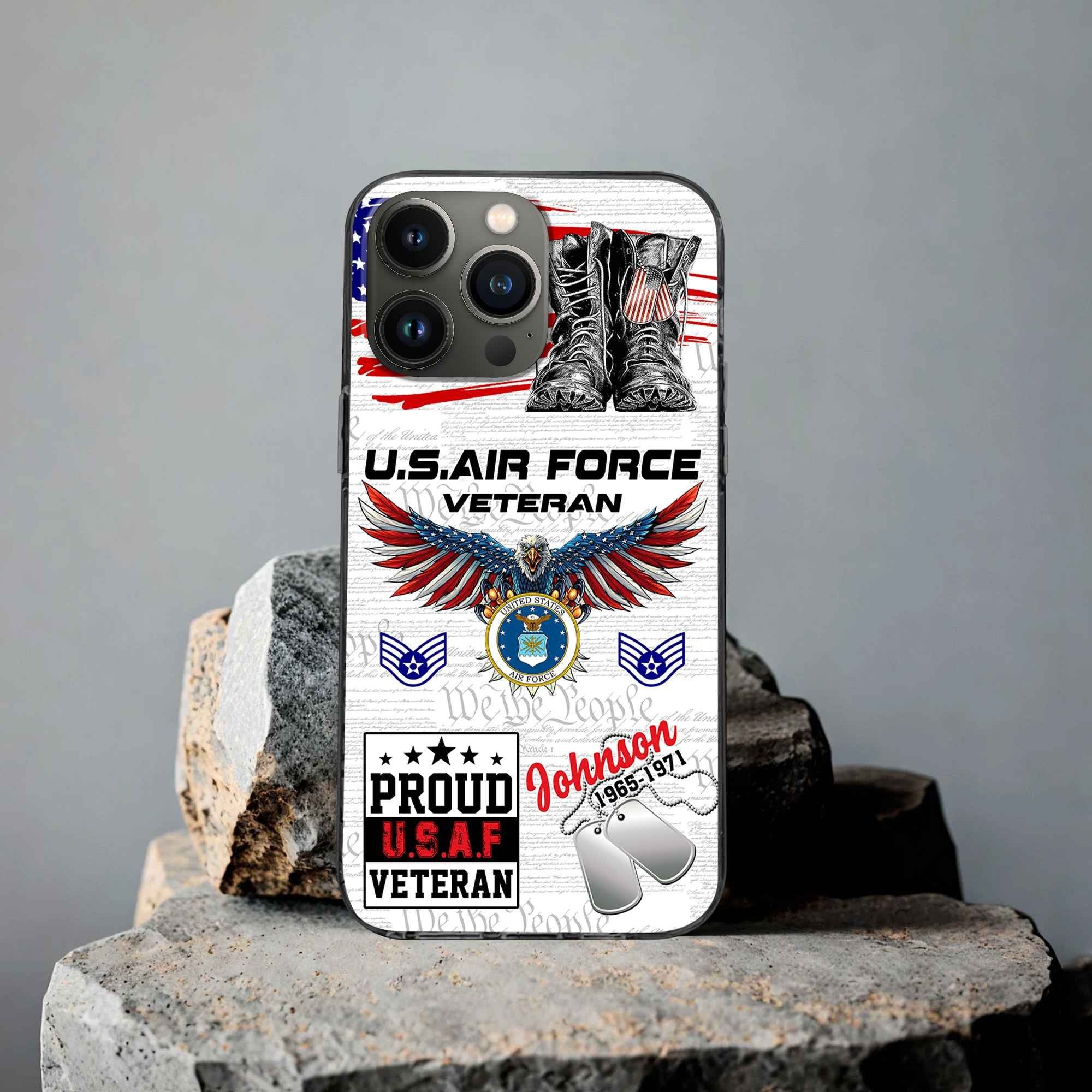 Unique Custom Name, Rank, Year, USAF Phone Case VPVC507304, Gifts For Air Force Veteran, Best Gifts On Father's Day, Independence Day, Veterans Day.