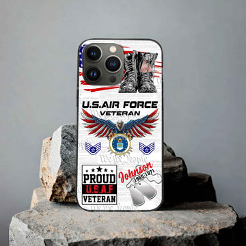 Unique Custom Name, Rank, Year, USAF Phone Case VPVC507304, Gifts For Air Force Veteran, Best Gifts On Father's Day, Independence Day, Veterans Day.
